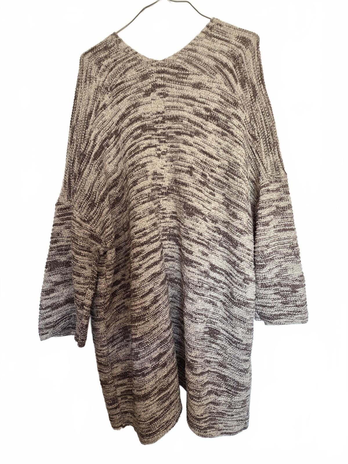 Other J. Jill XL Brown & Beige Knit Open Dolman Cardigan Sweater Size XL / US 12-14 / IT 48-50 - 3 Thumbnail