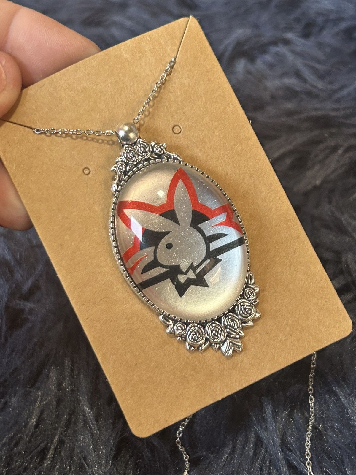 Handmade Handcrafted vintage 1978 matchbook playboy cameo necklace Size ONE SIZE - 1 Thumbnail