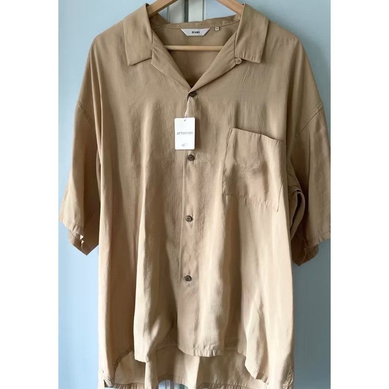 Men’s 🇯🇵 Beams S/S Button Up Cuban Collar Shirt Sz XL