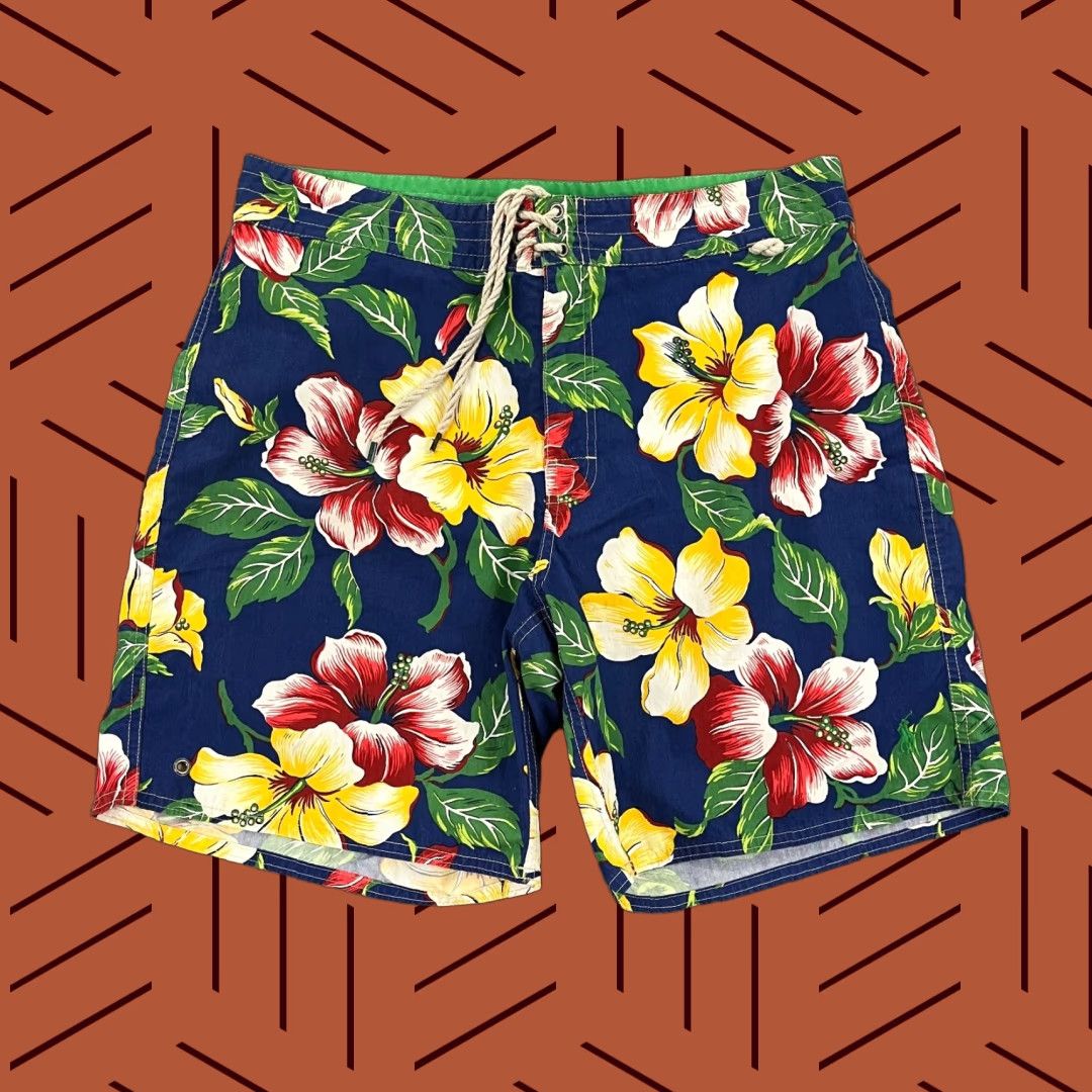 Polo Ralph Lauren Polo Ralph Lauren Swim Trunks Mens 32 x 8" Blue Yellow Floral Lined Board Shorts Size US XS / EU 42 / 0 - 1 Thumbnail