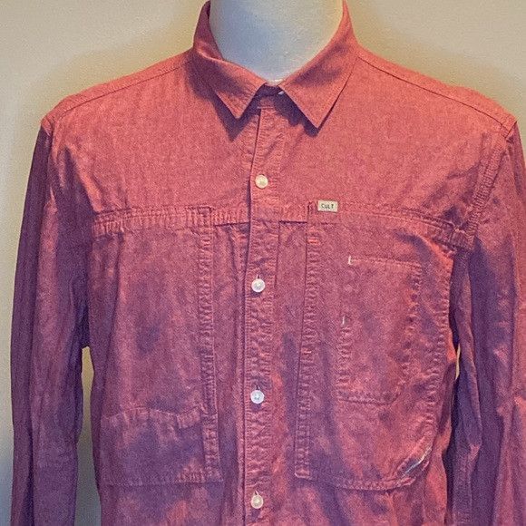 Cult Of Individuality Cult of Individuality Button Down Shirt in Red Cotton (XL) Size US XL / EU 56 / 4 - 2 Thumbnail