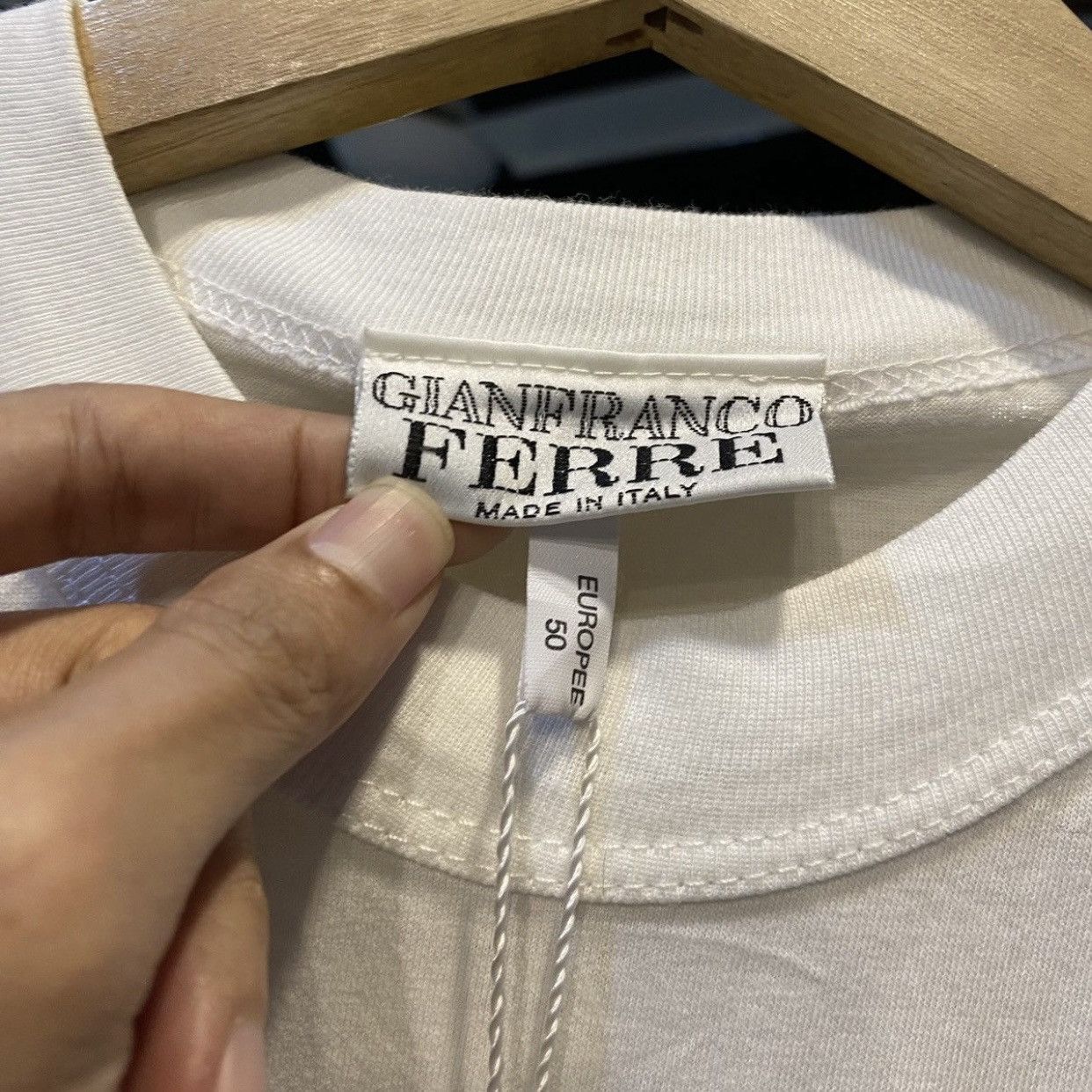 Gianfranco Ferre Vintage 1990s Gianfranco Ferre Affliction Design T-Shirt Size US L / EU 52-54 / 3 - 9 Thumbnail