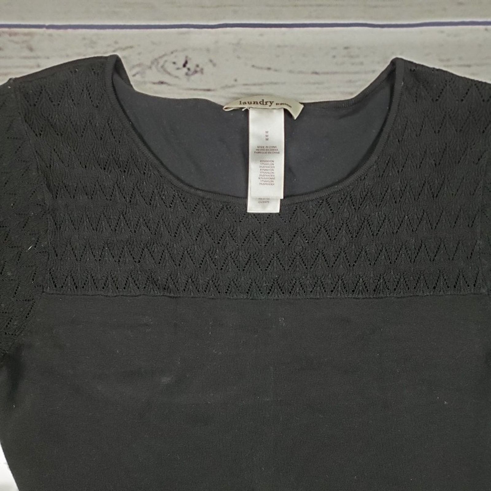 Other Laundry by Design Black Knit Short Sleeve Mini Dress Medium Size M / US 6-8 / IT 42-44 - 5 Thumbnail