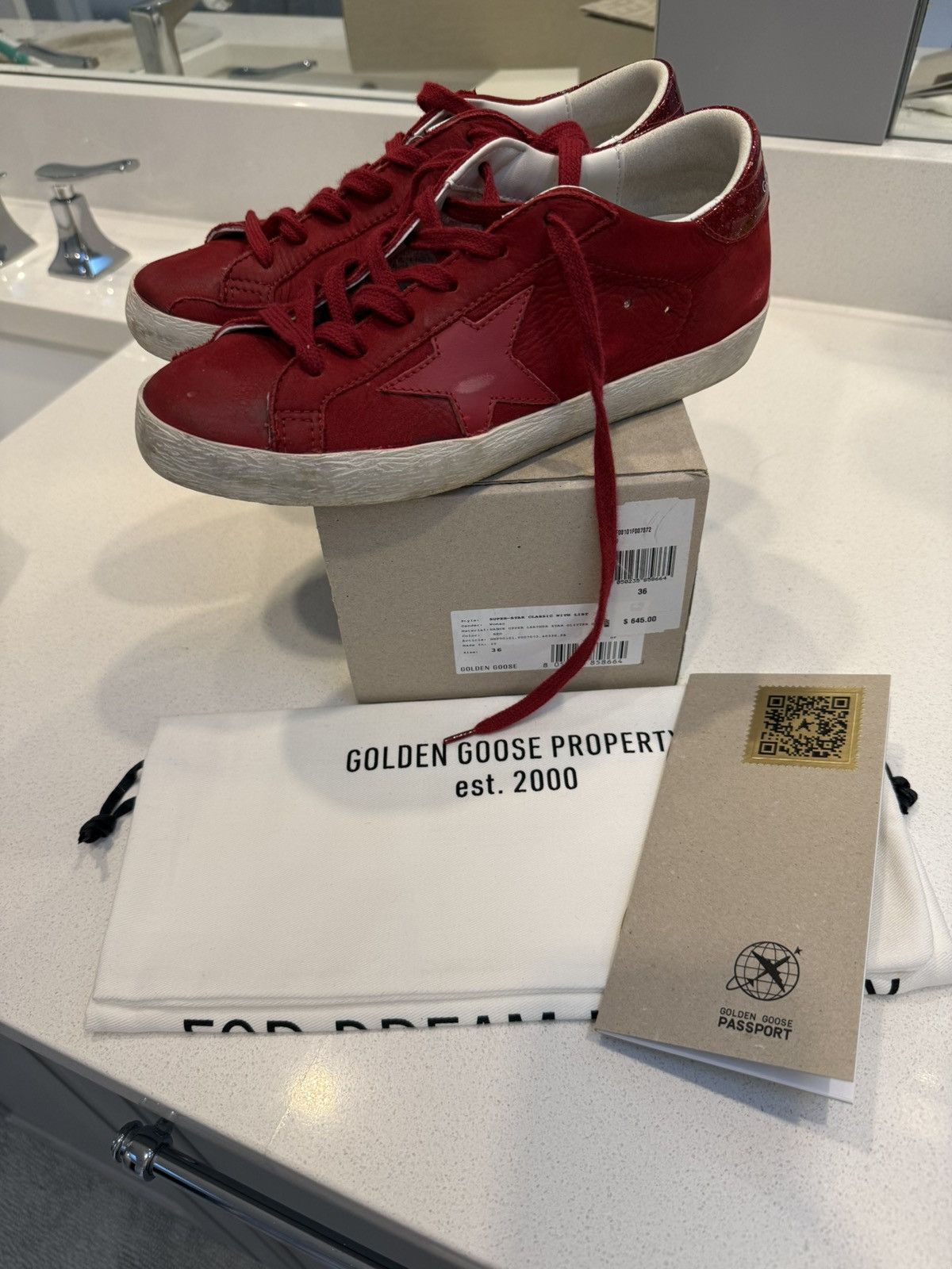 Golden Goose Limited Edition Red Superstar Size 36 Size US 6 / IT 36 - 6 Thumbnail