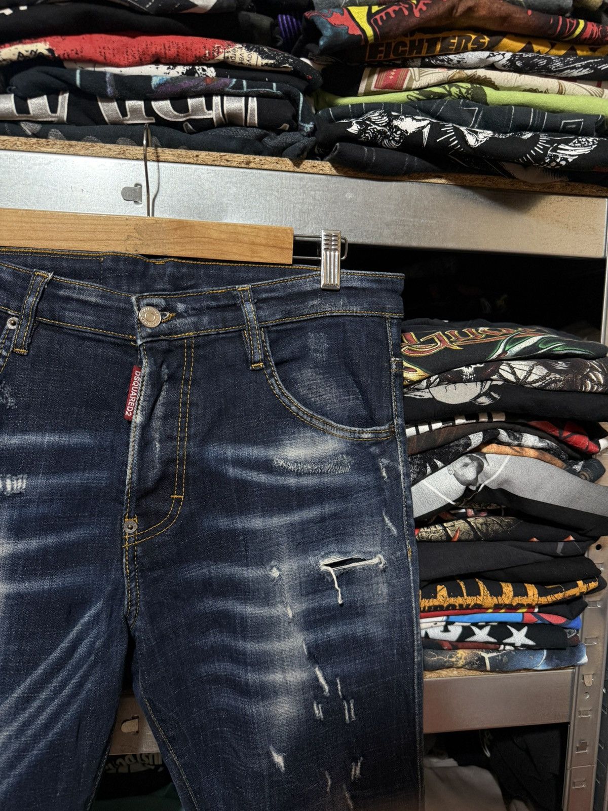Dsquared2 Rare Luxury Dsquared2 Distressed Denim Navy Jeans Y2K Hype Size US 30 / EU 46 - 4 Thumbnail