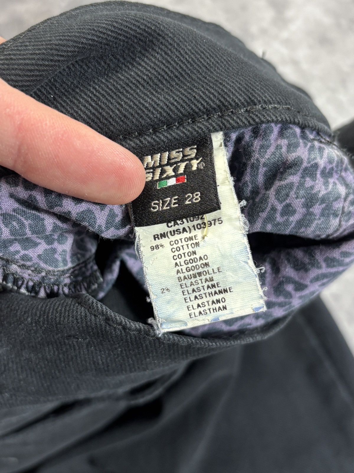 Vintage Miss Sixty Jeans Y2K Black Denim Lace Pants 2000s 90