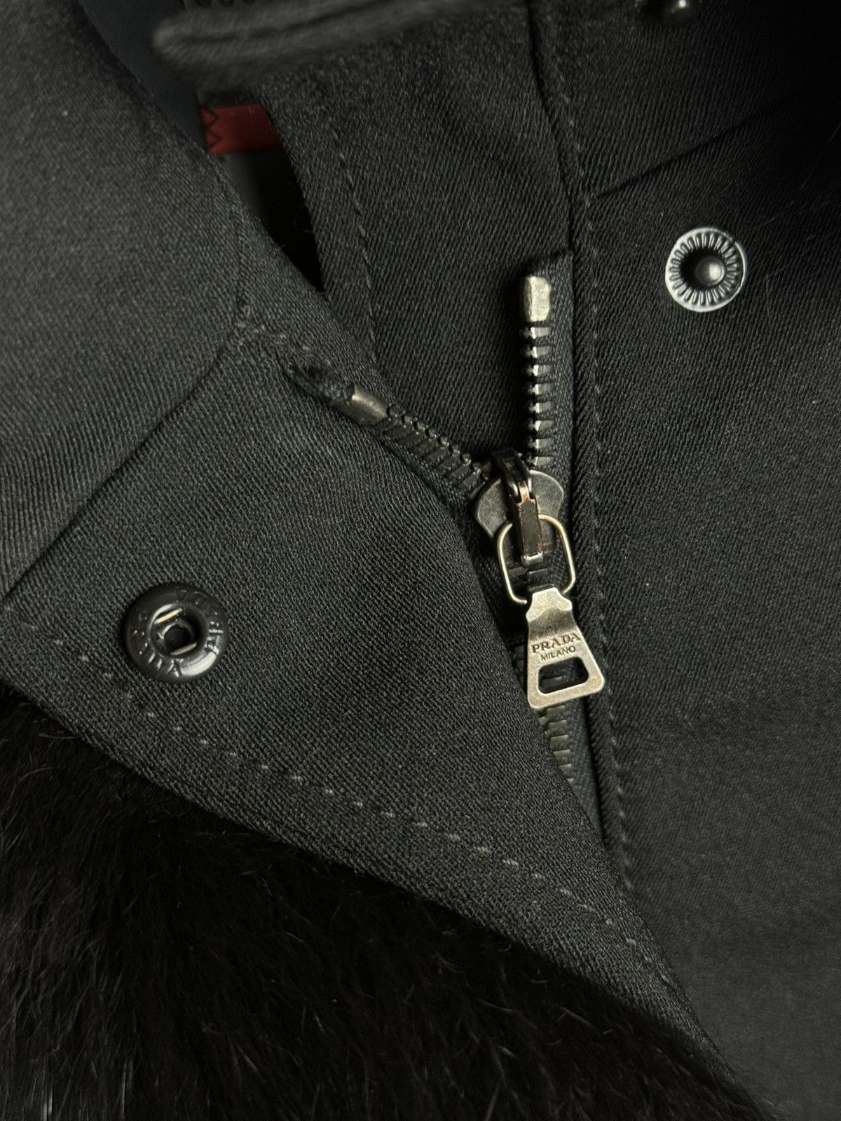Prada Nylon coat blue fox fur Prada original rare luxury item Size S / US 4 / IT 40 - 5 Thumbnail