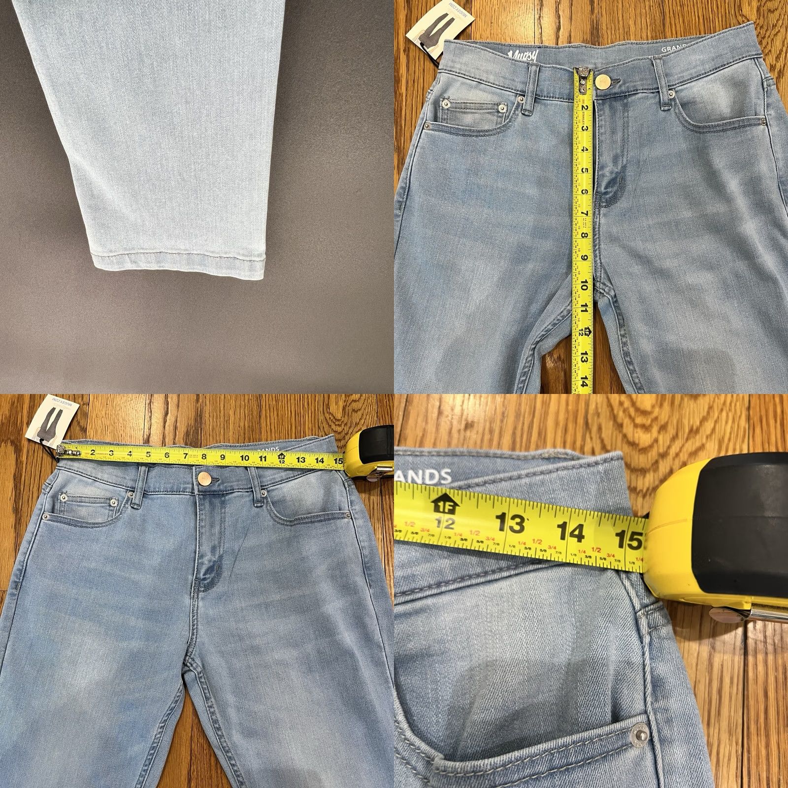 Vintage Mugsy Pants Mens 30 Blue NWT Grands Jeans 30x32 Light Wash Straight Stretch Denim Size US 30 / EU 46 - 9 Thumbnail