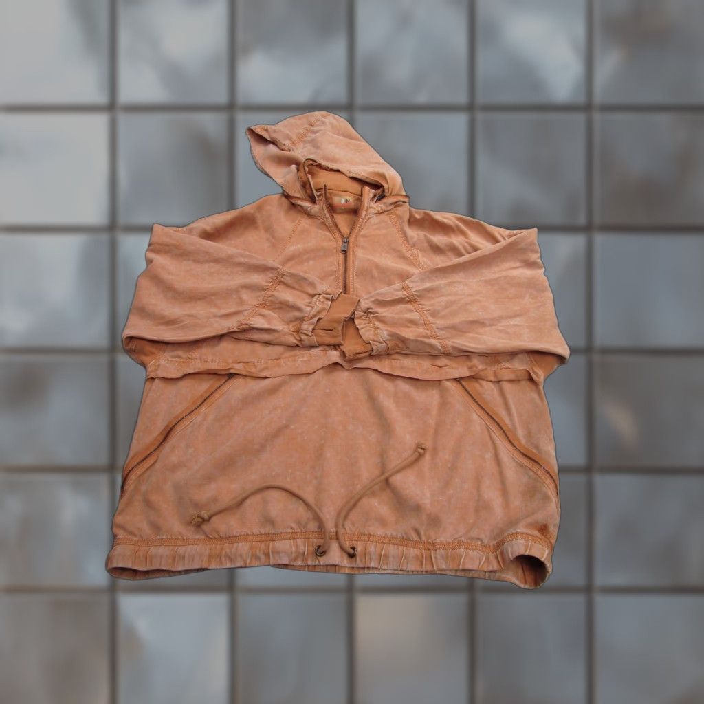 Free People Free People Jacket Womens M Anorak Orange Hooded Half Zip Drawstring Pullover Size M / US 6-8 / IT 42-44 - 1 Thumbnail