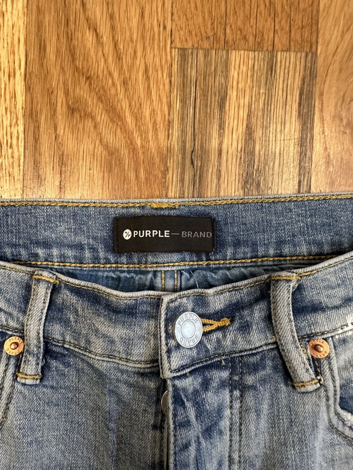 Purple Brand Purple Brand Knee Hole Blue Denim Jeans Size 33 Size US 33 - 3 Thumbnail