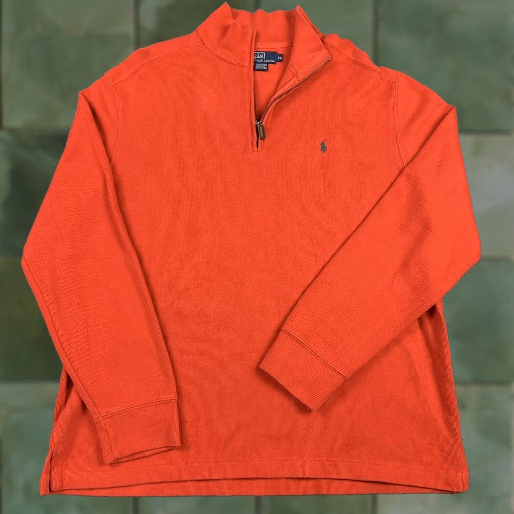 Polo Ralph Lauren Vintage Polo Ralph Lauren 1/4 Zip Sweater Men XL Embroidered Green Pony Made USA Size US XL / EU 56 / 4 - 1 Thumbnail