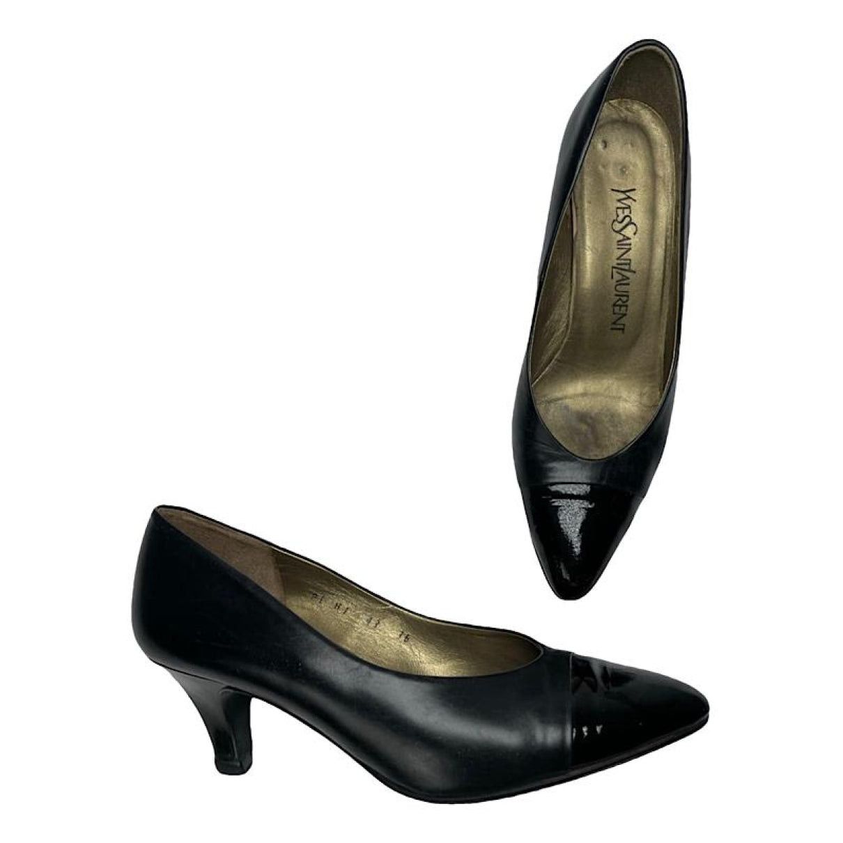 Yves Saint Laurent Black Patent Leather Heel Size US 5 / IT 35 - 1 Thumbnail