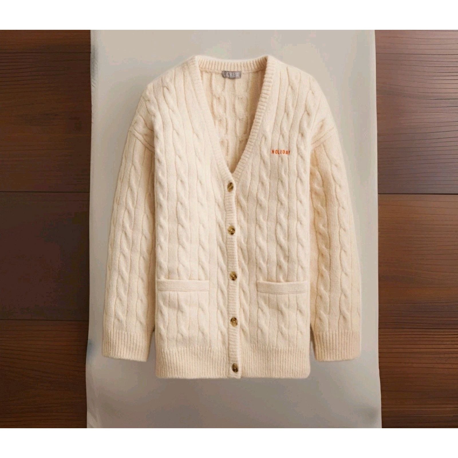 J.Crew J.Crew Limited Edition Cable-knit Stretch Holiday Cardigan Size S / US 4 / IT 40 - 2 Thumbnail