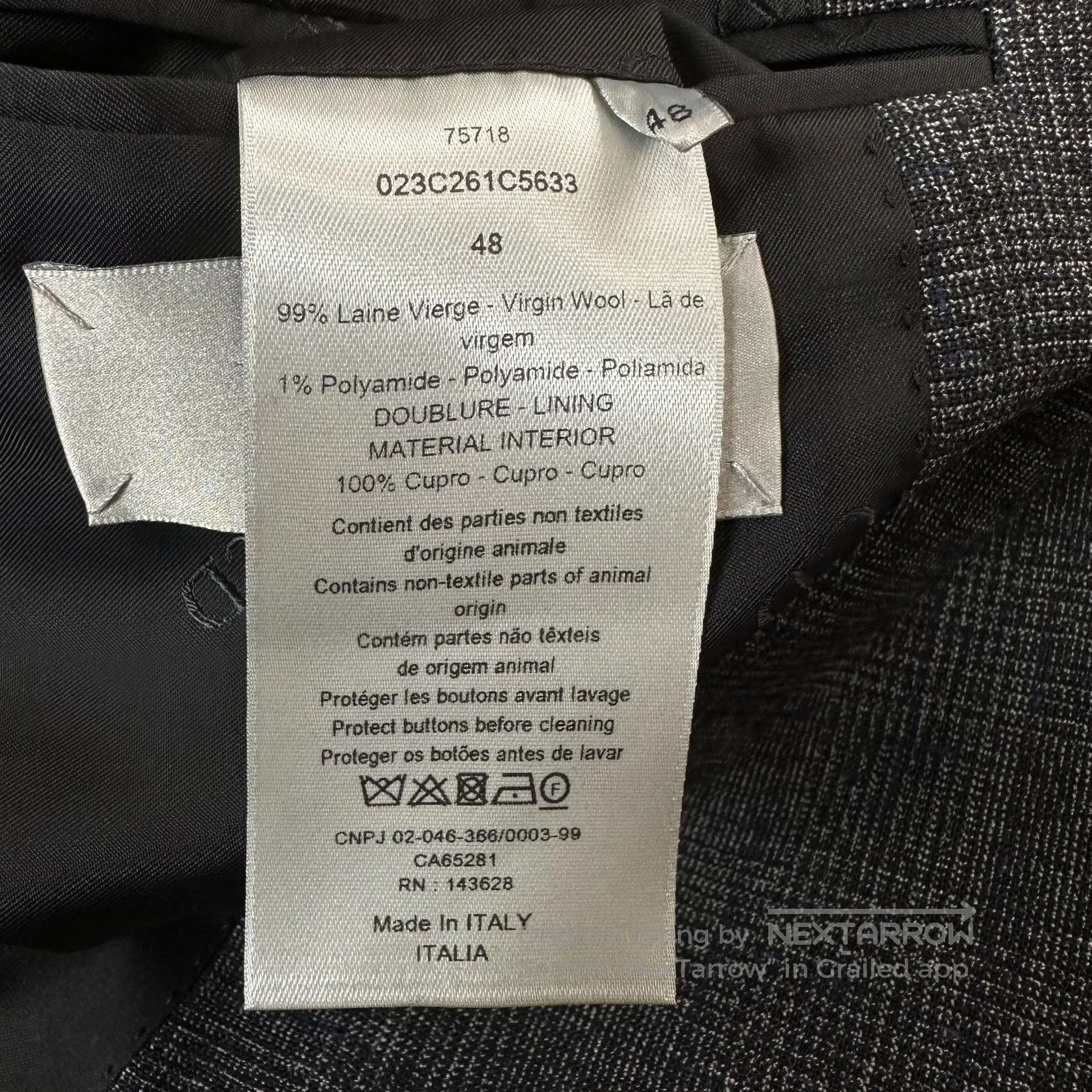 Dior Dior Man Wool Check Peak Lapel Suit. Size US M / EU 48-50 / 2 - 7 Thumbnail