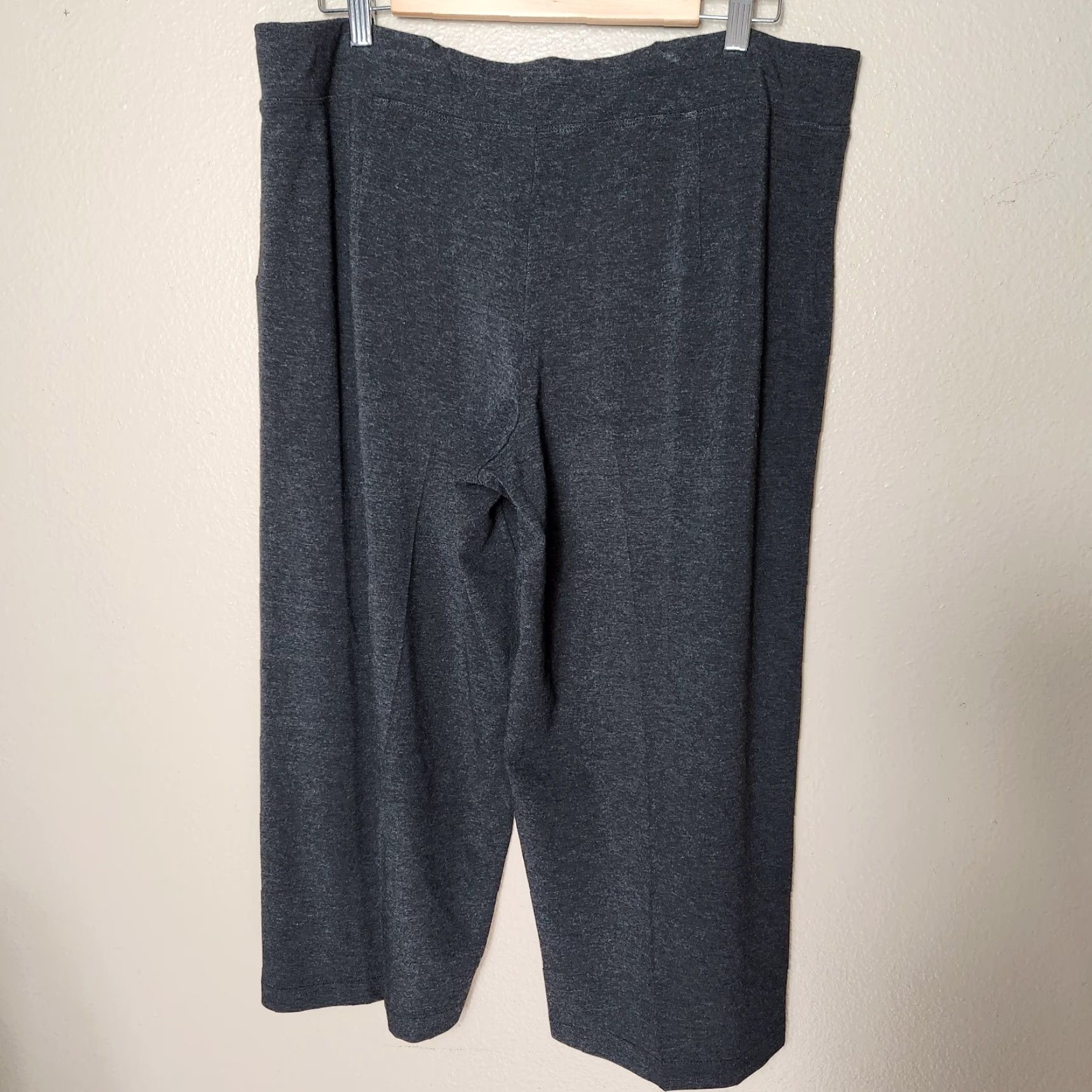 Eileen Fisher Eileen Fisher Charcoal Gray Viscose/Spandex Wide Leg Crop Pants L Women Cropped Wide-Leg Size 36" / US 14 / IT 50 - 5 Thumbnail