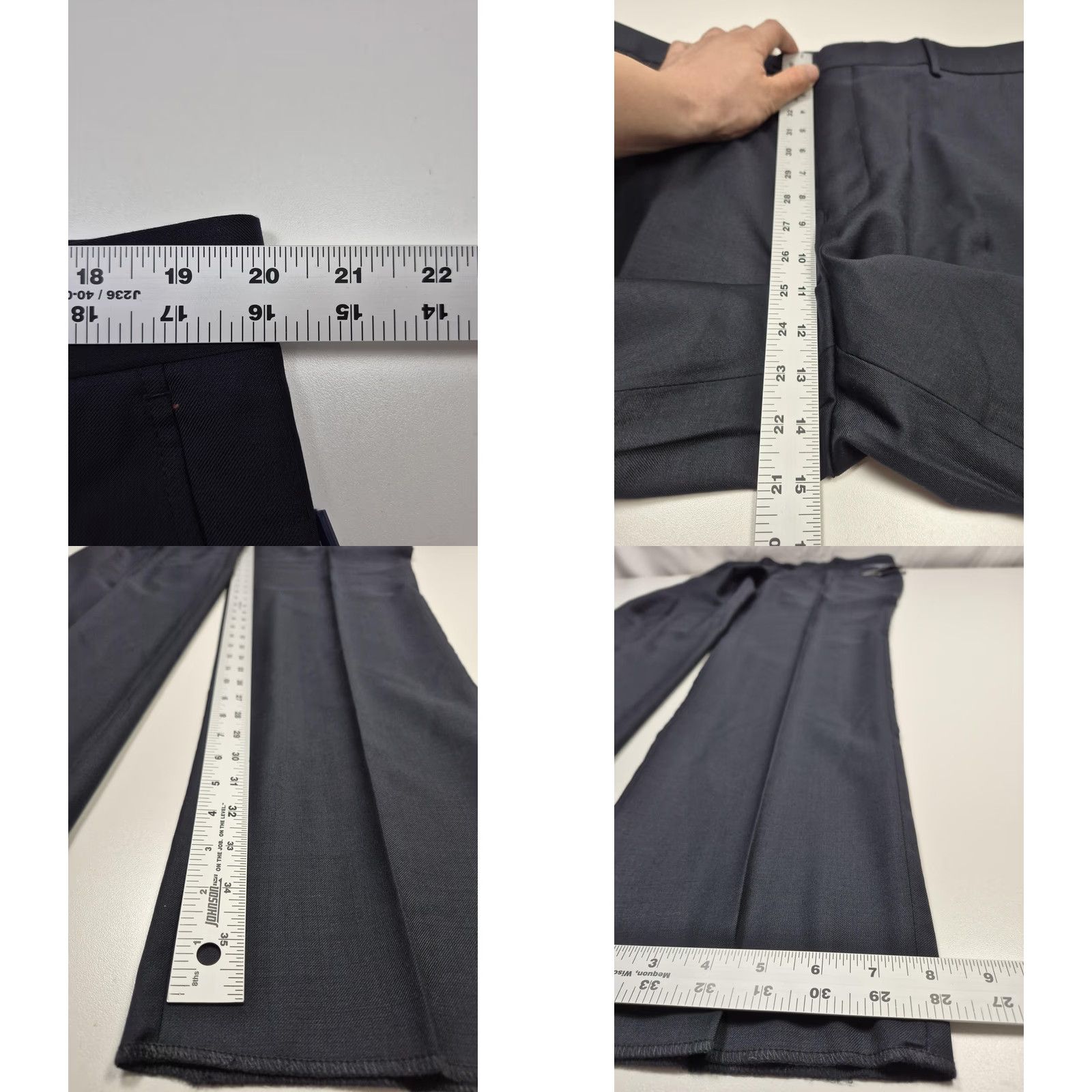 Valentino Leonardo Valenti Blue Wool Suit Pants 40x36 Mens Regular Unhemmed NWT Flat Front 2 Piece Formal Wedding Dress Pants Wool VINTAGE: No Size 40R - 8 Thumbnail