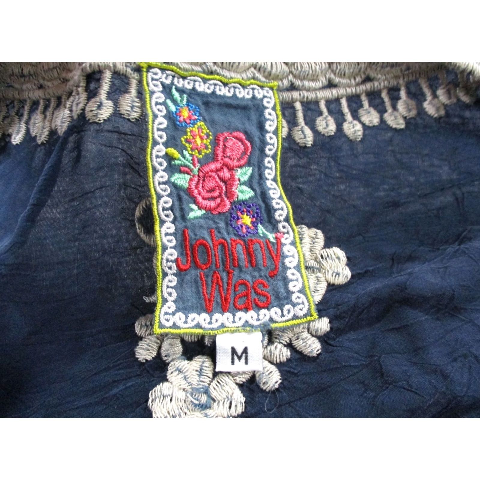Johnny Was Johnny Was Shirt Womens M Blue Rayon Embroidered Blouse Top Oversized Flowy Size M / US 6-8 / IT 42-44 - 6 Thumbnail