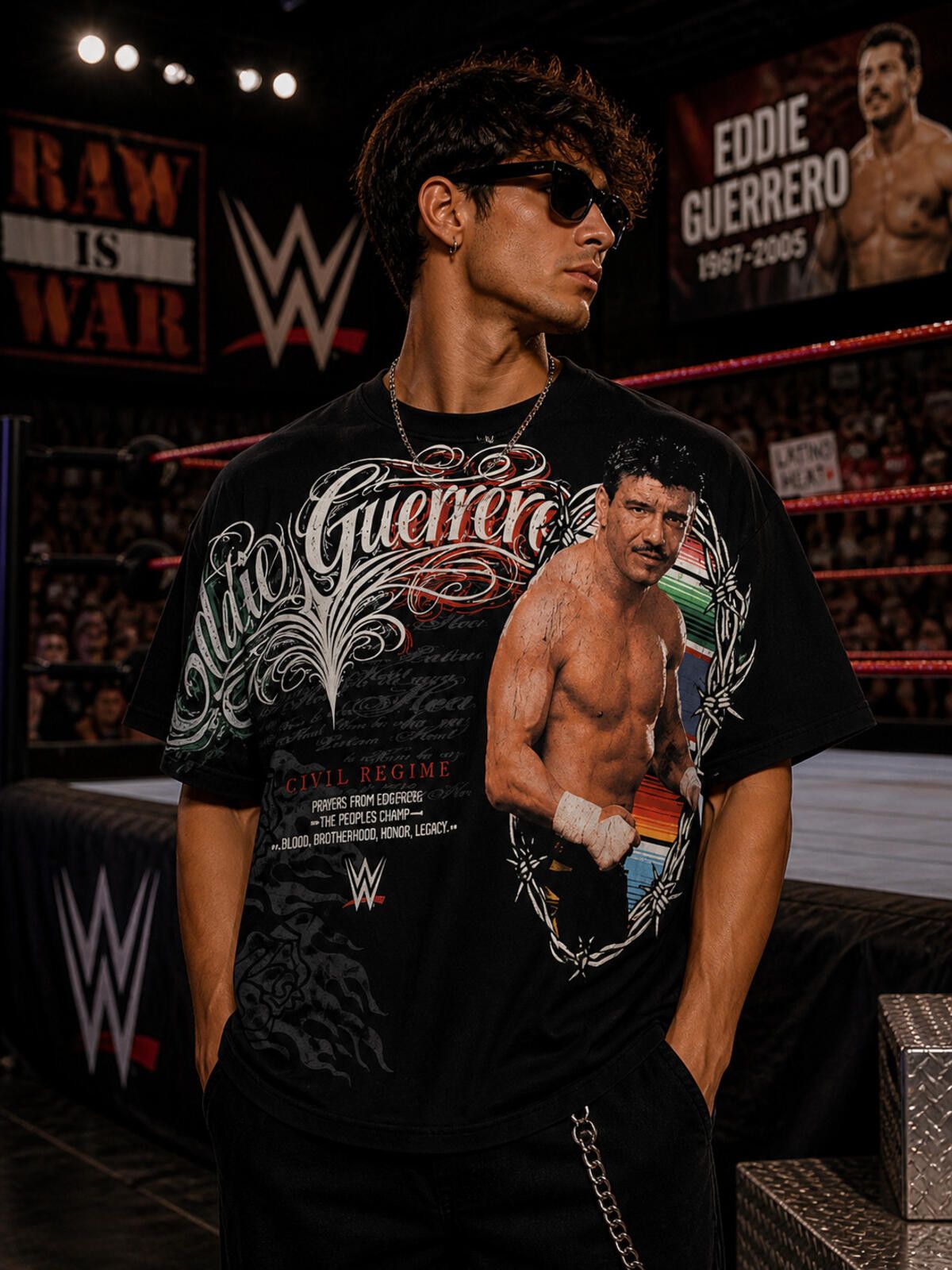 Civil Regime Civil Regime x WWE Eddie Guerrero XXL Rare Streetwear Tee Size US XXL / EU 58 / 5 - 1 Thumbnail
