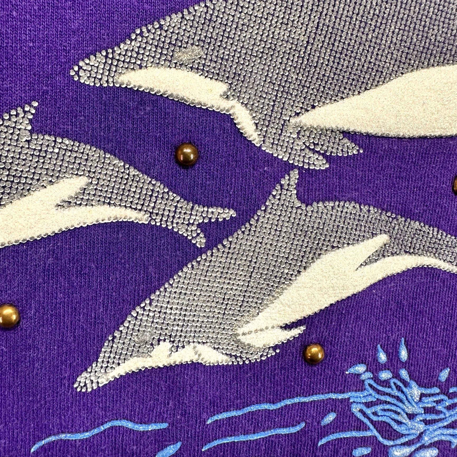 Gildan VINTAGE Gildan Florida Mens Large Purple Short Sleeve Graphic T-Shirt Embroidered Dolphin Size US L / EU 52-54 / 3 - 5 Thumbnail