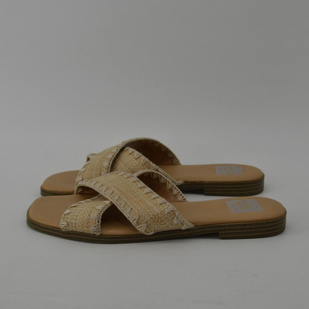 Dolce Vita Dolce Vita Womens Sz 8.5 Miguel Sandal Gold Raffia Flat Size US 8.5 / IT 38.5 - 2 Thumbnail