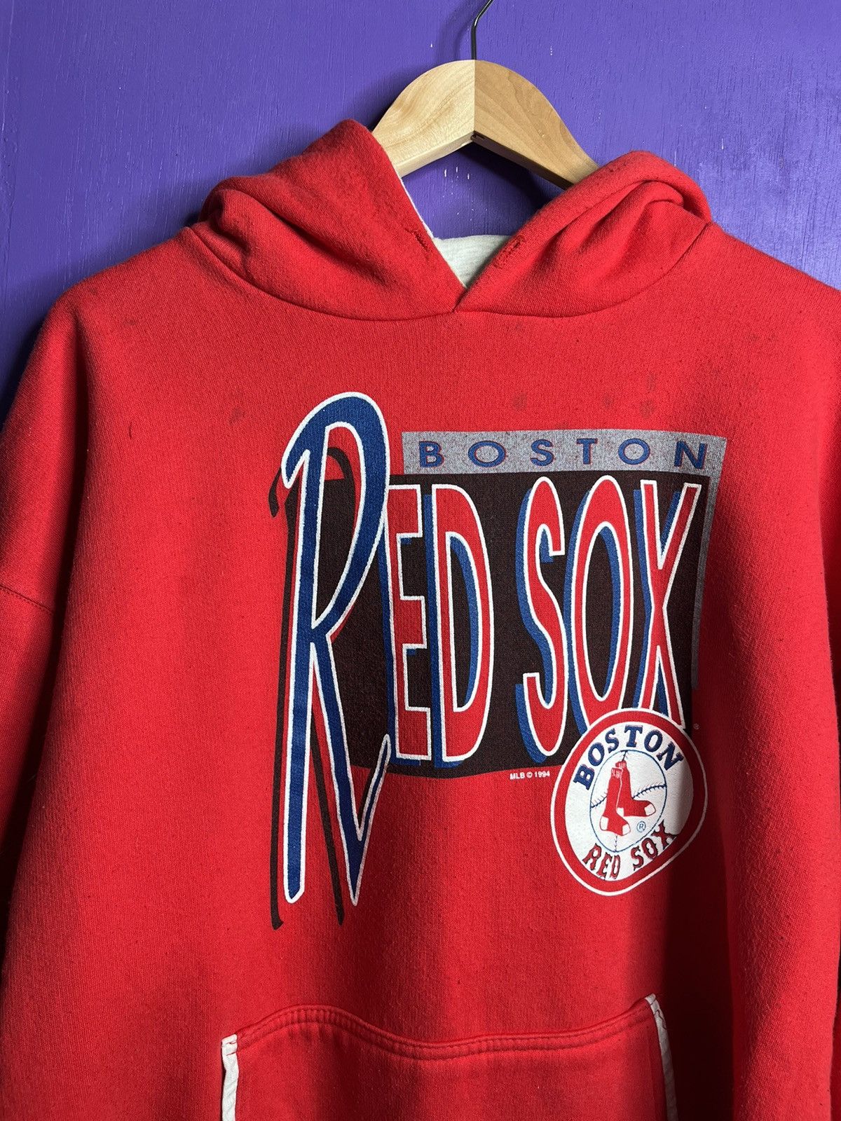 MLB × Salem Sportswear × Vintage Vintage 90s Salem Boston Red Sox logo hoodie Size US L / EU 52-54 / 3 - 3 Thumbnail