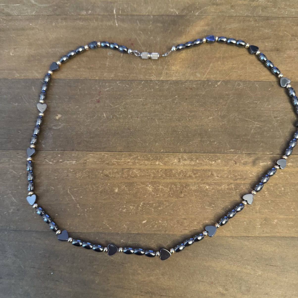 Vintage Vintage hematite heart bead necklace Size ONE SIZE - 2 Thumbnail