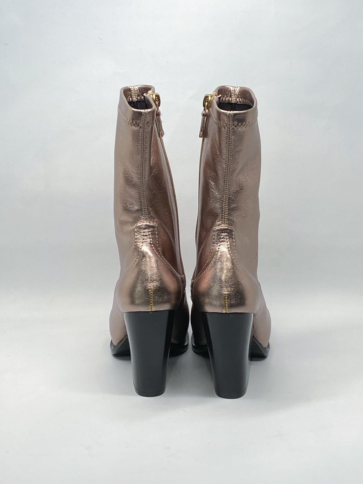 Stella McCartney Stella McCartney Gold Faux Leather Zip Boots size 36.5 Size US 6.5 / IT 36.5 - 6 Thumbnail