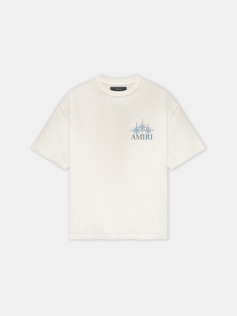 Amiri o1s1wg110426 Starburst Oversized T-Shirt in Ivory Size US XL / EU 56 / 4 - 1 Thumbnail