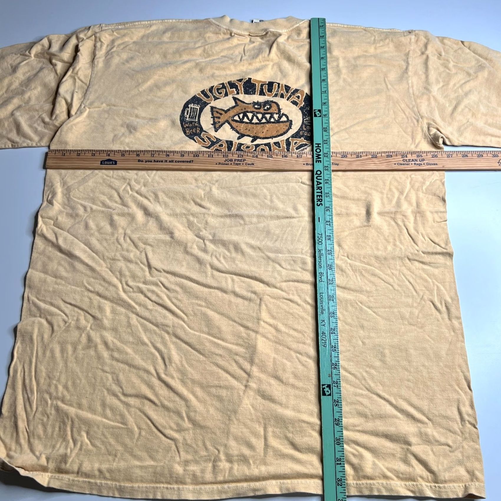 Vintage VINTAGE Crazy Shirts Shirt Mens 2XL Beige Ugly Tuna Saloona Carmel Beer Fish Graphic Tee Size US XXL / EU 58 / 5 - 8 Thumbnail