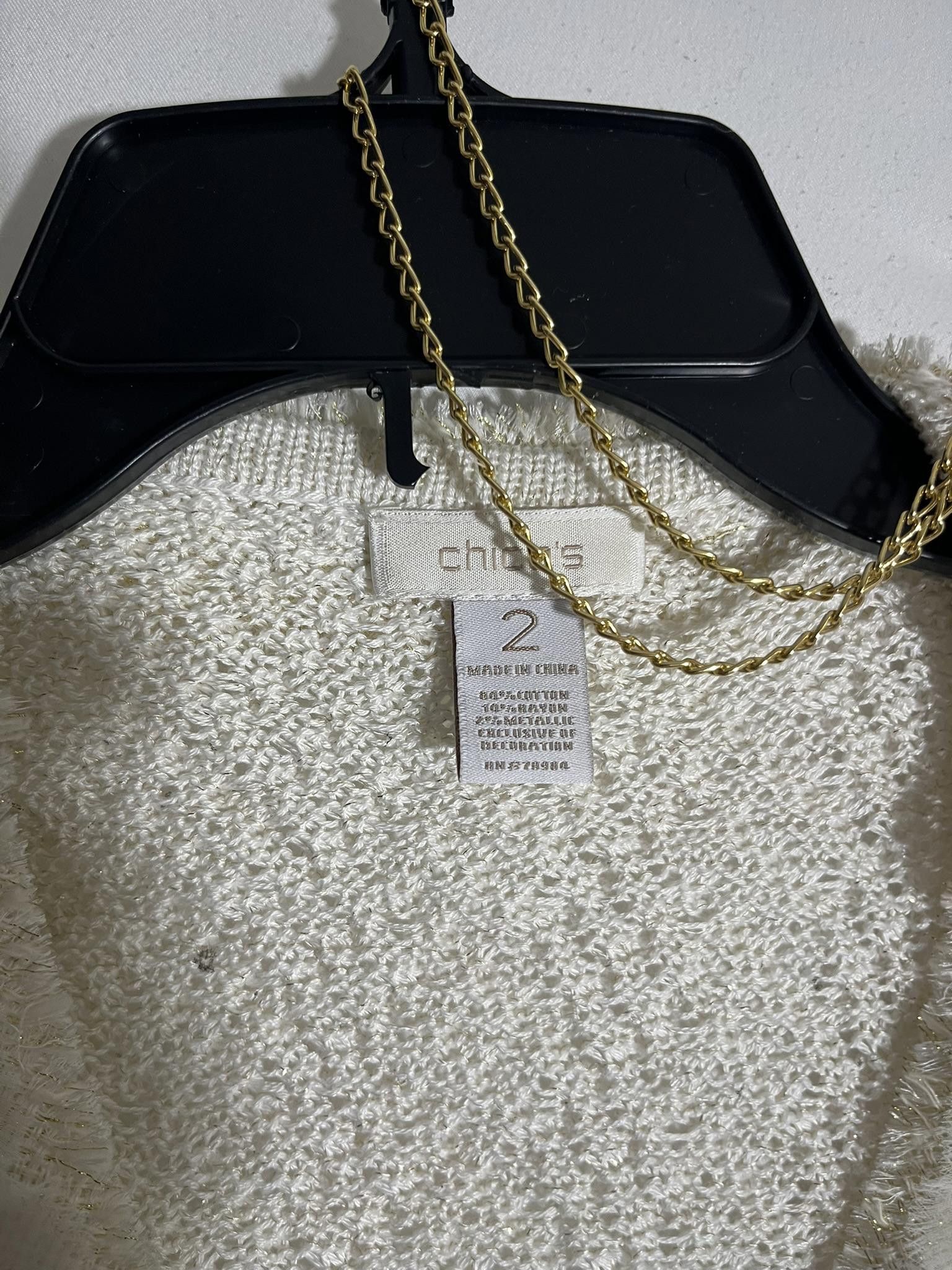 Chicos Chico's Cream Knit Cardigan - Size 2 Size XS / US 0-2 / IT 36-38 - 2 Thumbnail