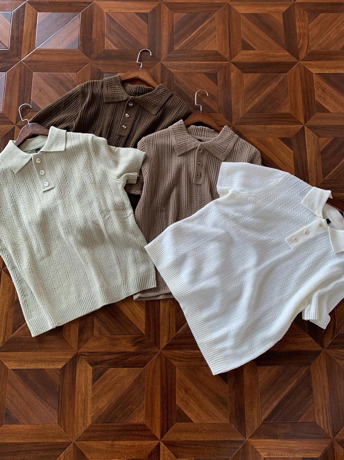 Other White Knit Polo Shirt Size US L / EU 52-54 / 3 - 2 Thumbnail