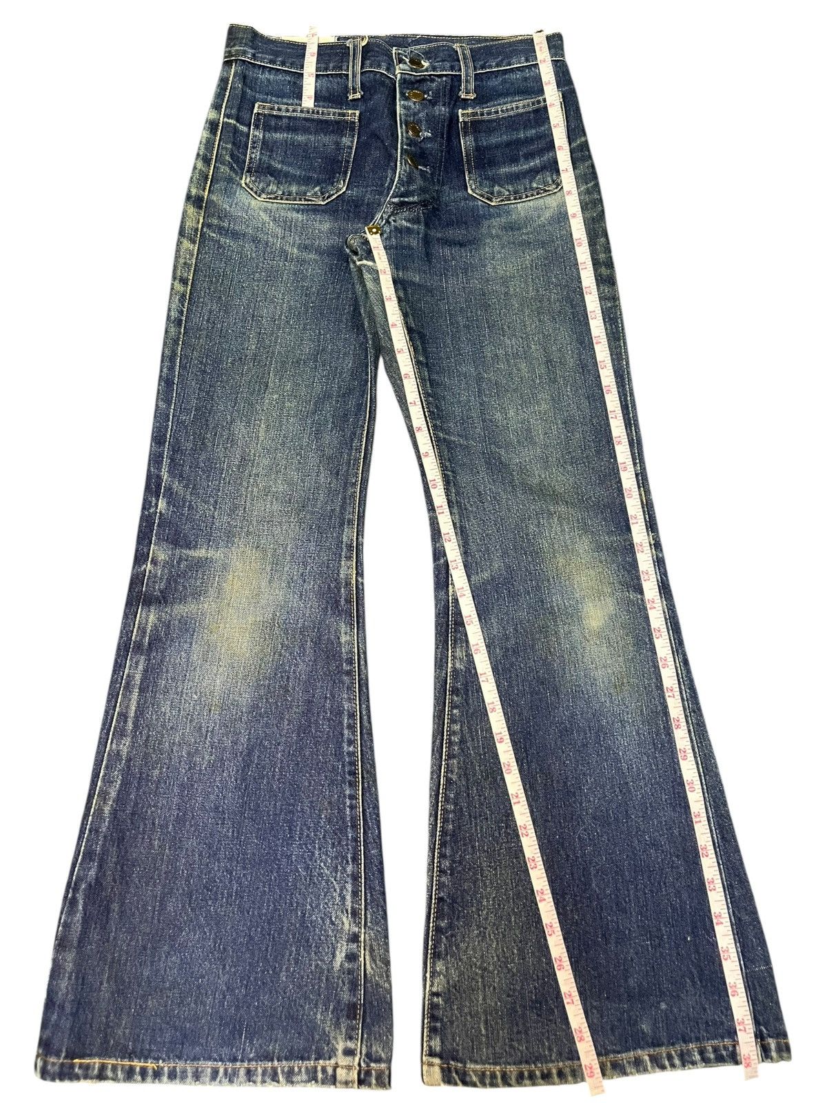 Hysteric Glamour Vintage Japanese Brand Mud Wash Distress Flare Jeans Size 27" / US 4 / IT 40 - 7 Thumbnail