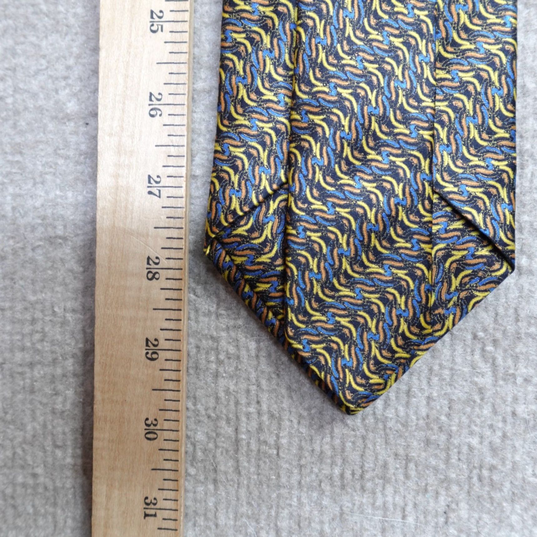 Brioni Brioni Tie Blue Yellow Orange Made In Italy Silk Plaids & Checks Mens Adult Tie Size ONE SIZE - 6 Thumbnail