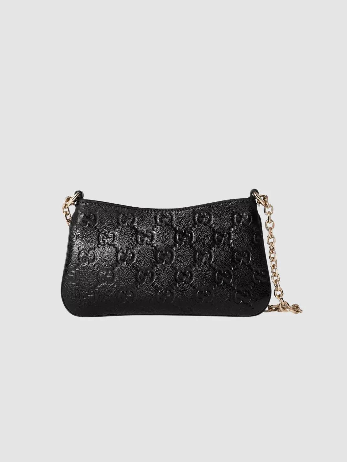 Gucci o1la5ras0526 Size: OS / GG Emblem Medium Shoulder Bag Black Size ONE SIZE - 1 Thumbnail