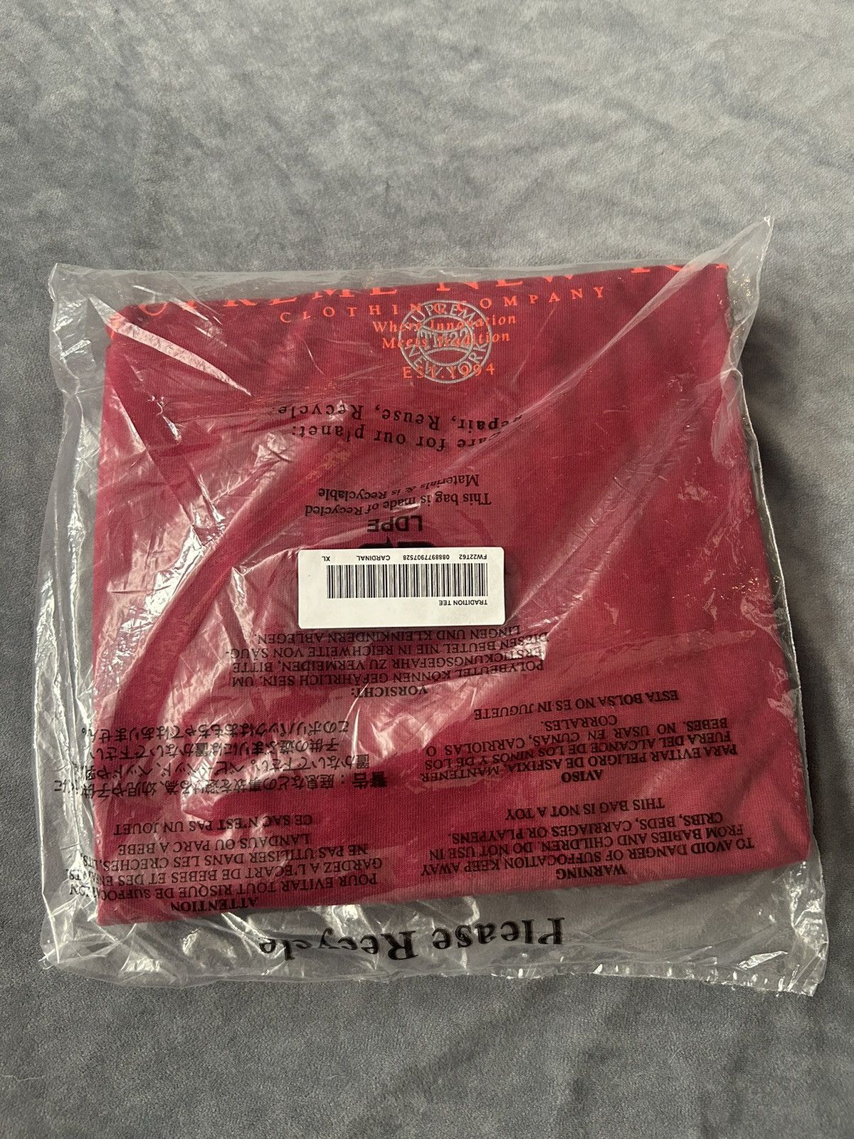 Supreme Supreme Tradition Tee Cardinal XL FW22 Size US XL / EU 56 / 4 - 2 Thumbnail
