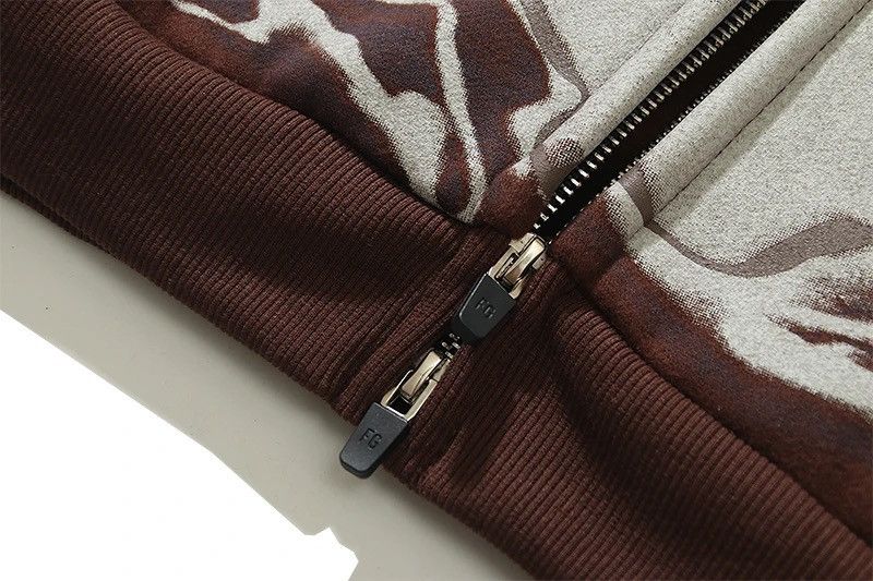Japanese Brand Skull Printed Zip Up Oversized Hoodies Unisex Size US XXL / EU 58 / 5 - 6 Thumbnail