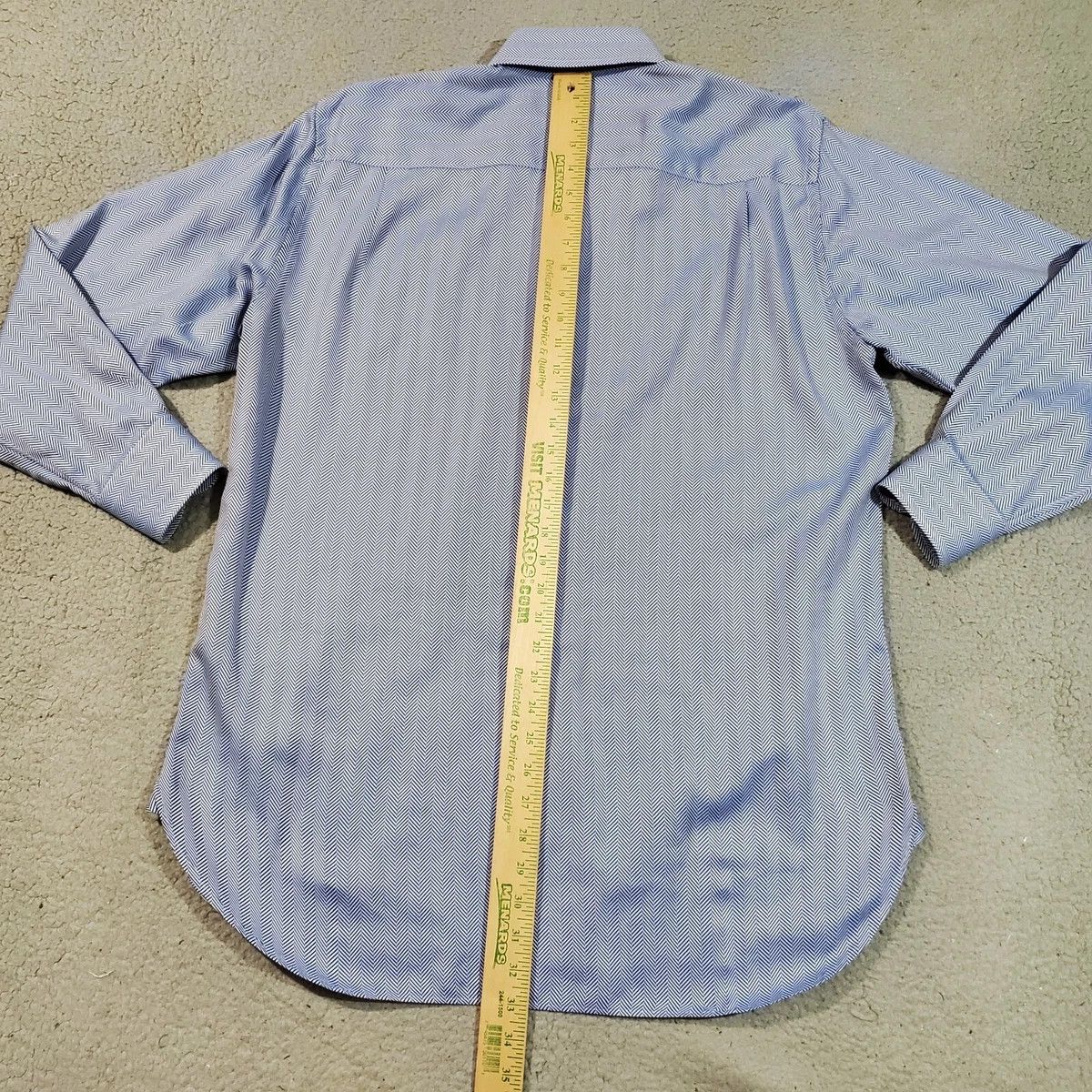 Paul Smith Paul Smith Mens Large Blue White Herringbone LS Dress Shirt Size US L / EU 52-54 / 3 - 10 Thumbnail