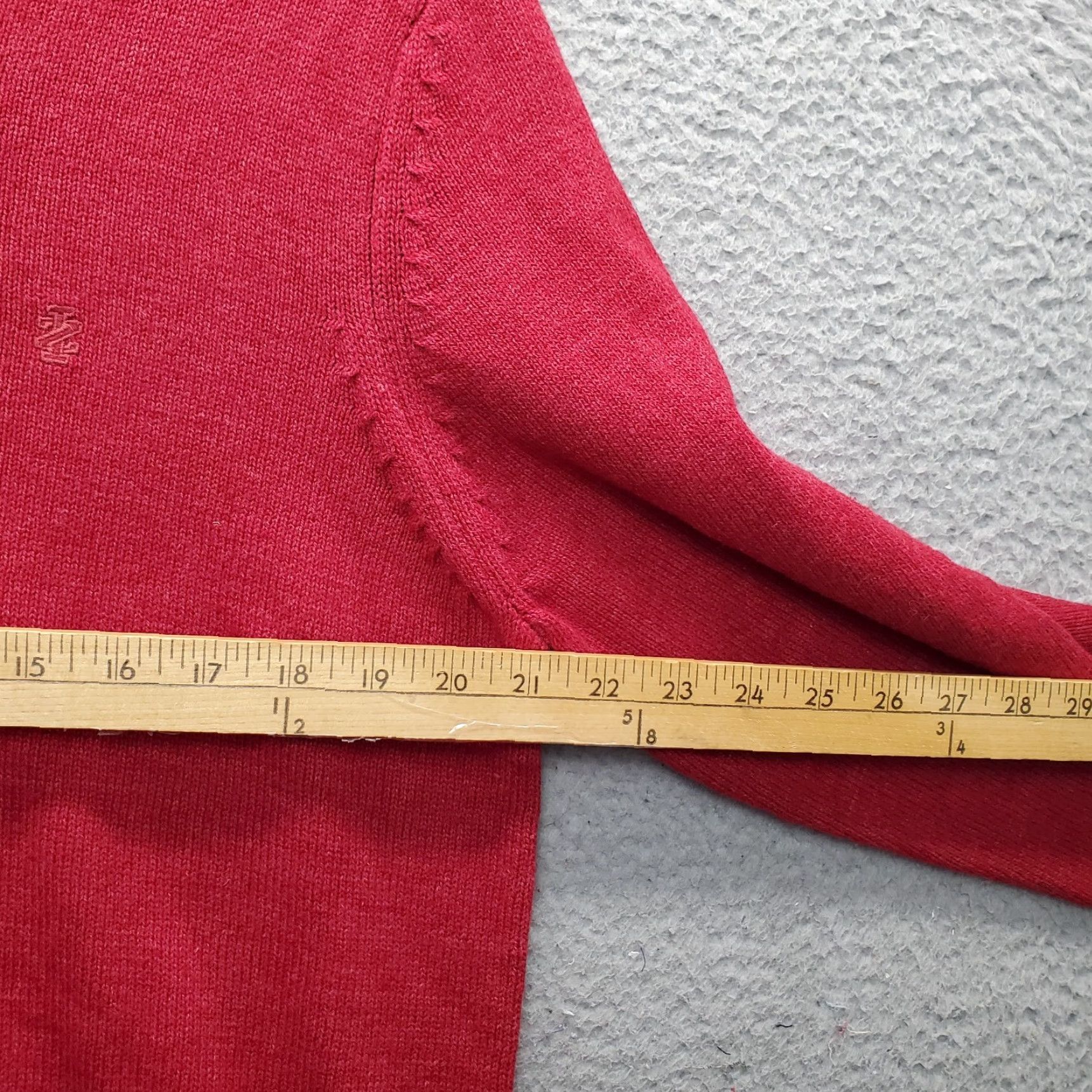 Izod IZOD Sweater Mens Large Dark Red Long Sleeve V-Neck Ribbed Cuff & Hem Pullover Shirt Mens Size L Red Knit Pullover Size US L / EU 52-54 / 3 - 4 Thumbnail