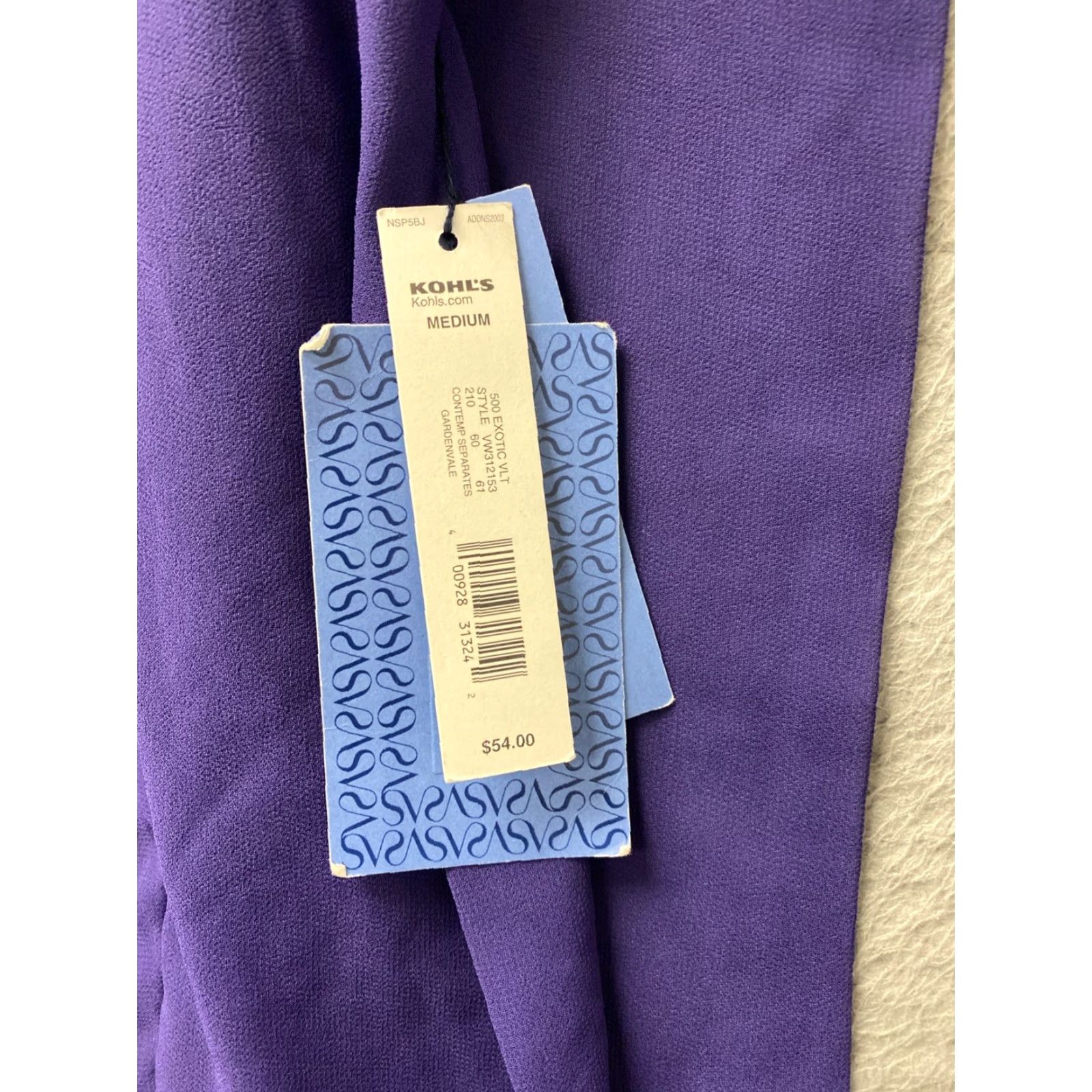 Vintage Simply Vera Vera Wang NWT Polyester Blouse Top Sleeveless Purple Holiday Party M 151-1 Size M / US 6-8 / IT 42-44 - 3 Thumbnail