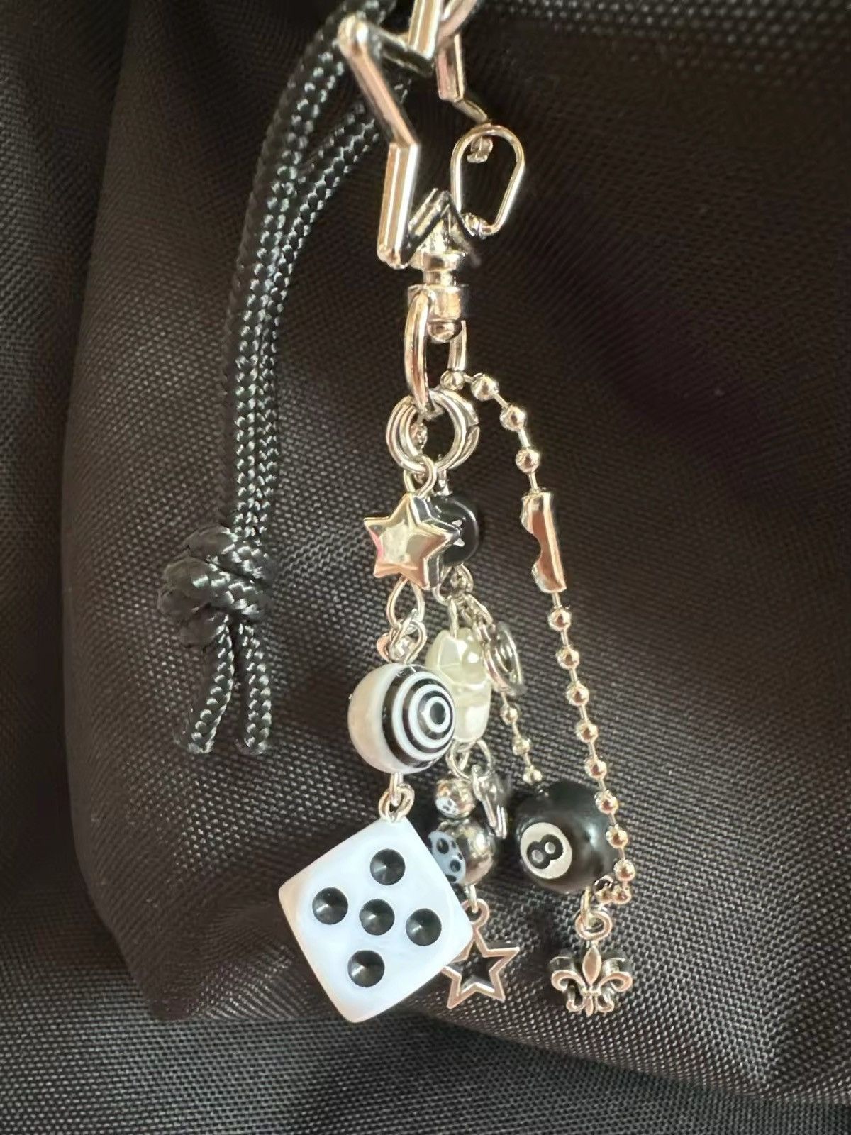 Vintage Handmade cluttered white dice mixed rockstar keychains Size ONE SIZE - 5 Thumbnail