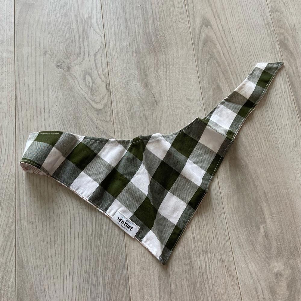 Designer Venture Dog Co Plaid and White Pumpkin Dog Bandana Size ONE SIZE - 3 Thumbnail