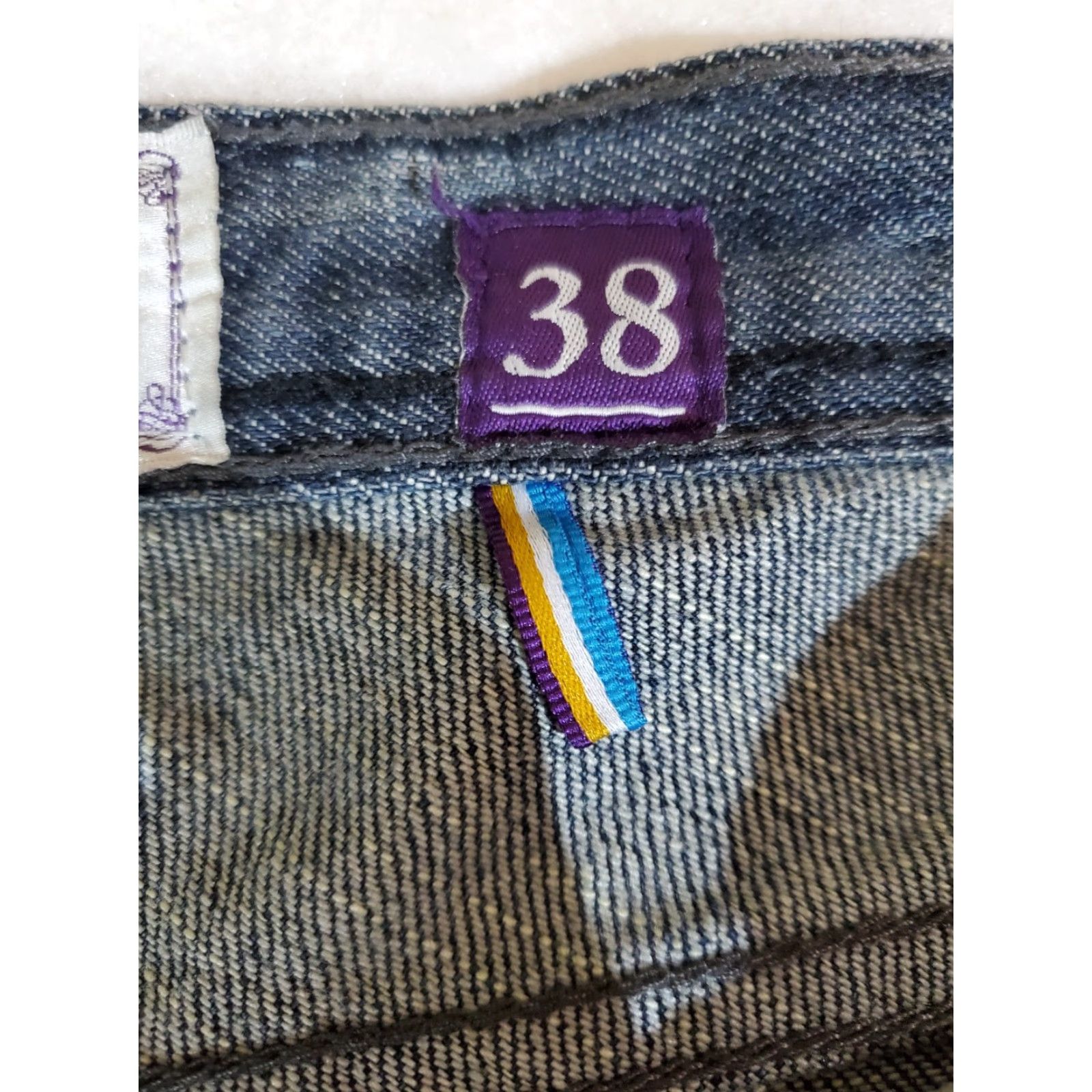 Vintage AKOO Signature Worn Jeans Mens Sz 38x32 Medium Wash Distressed Slim Fit 5-Pocket Denim Blue Size US 38 / EU 54 - 5 Thumbnail