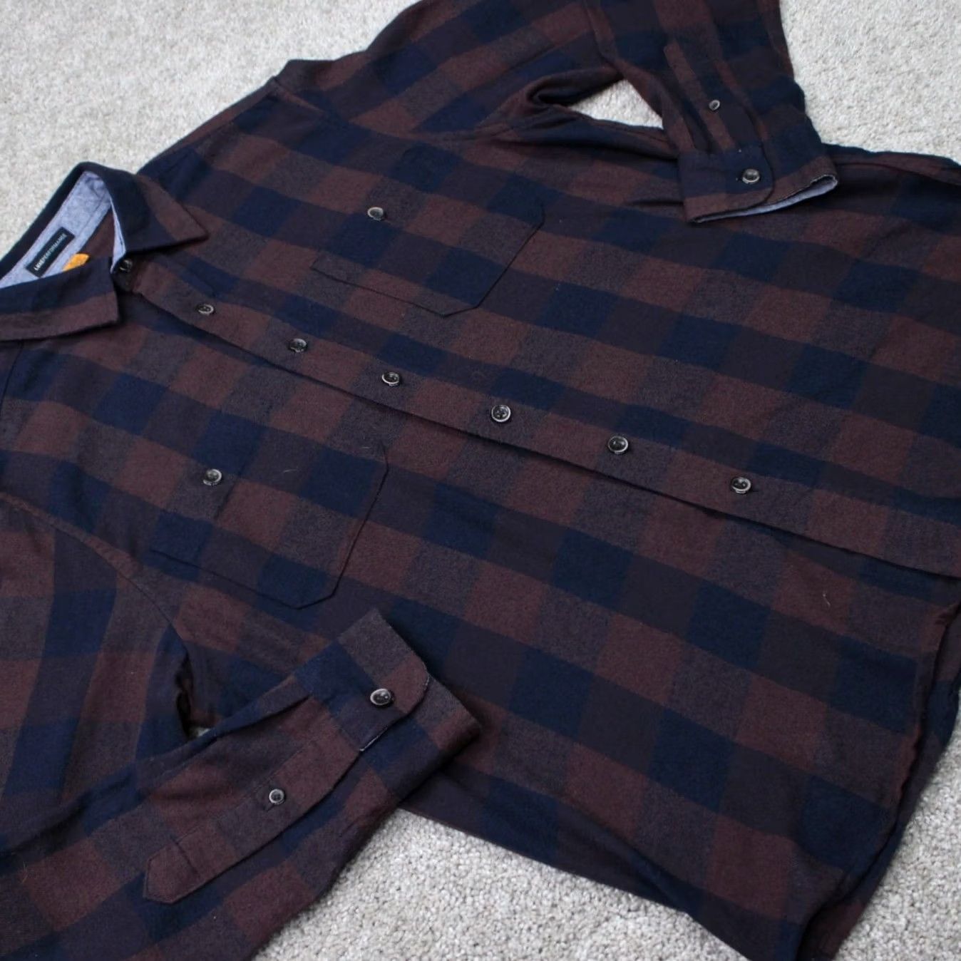 Vintage Tailor Vintage Shirt Mens Medium Red/Blue Luxe Performance Flannel Stretch L/S Size US M / EU 48-50 / 2 - 7 Thumbnail
