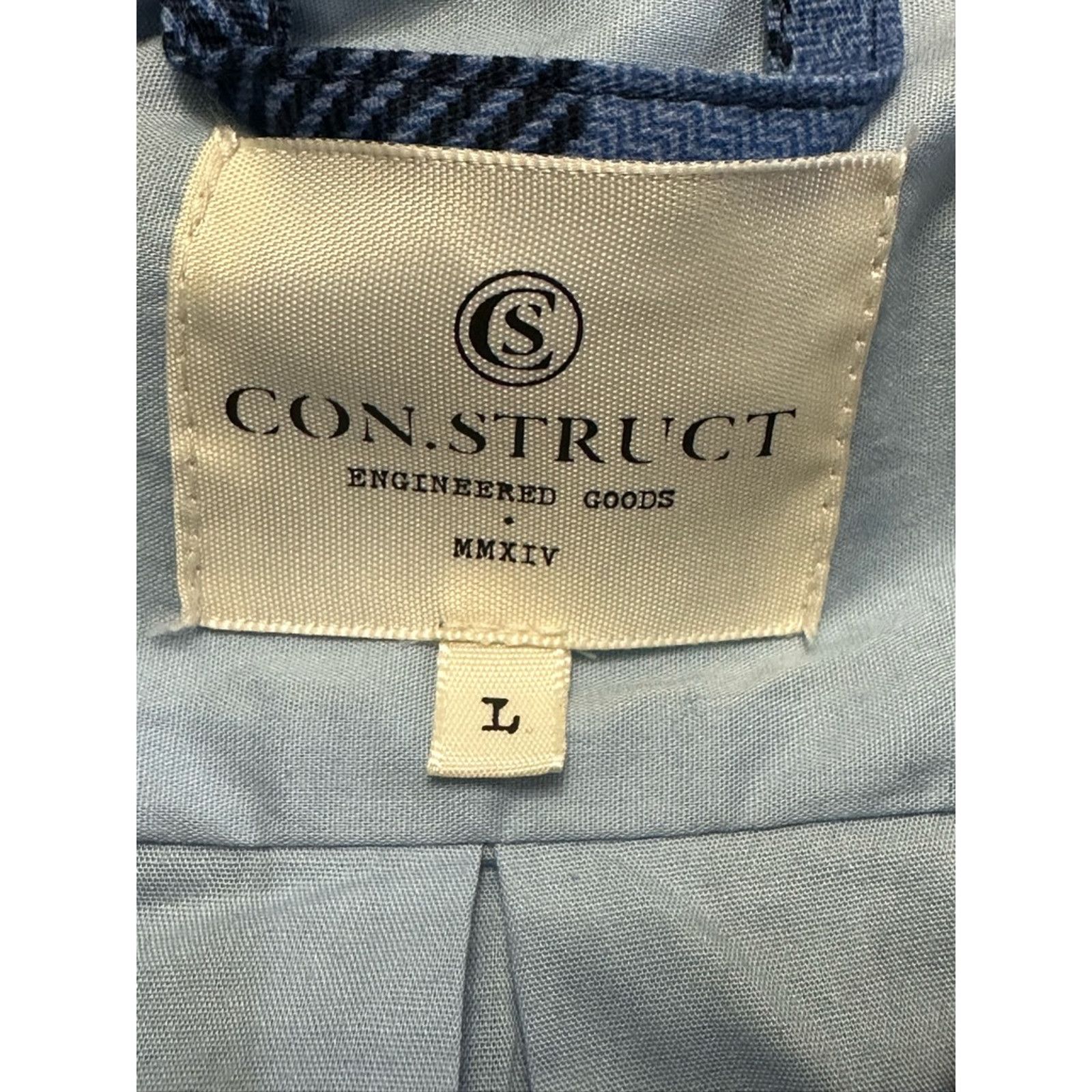 Other Con.Struct Collared Shirt Plaid Button Down Blue/Black NWOT Size US L / EU 52-54 / 3 - 7 Thumbnail