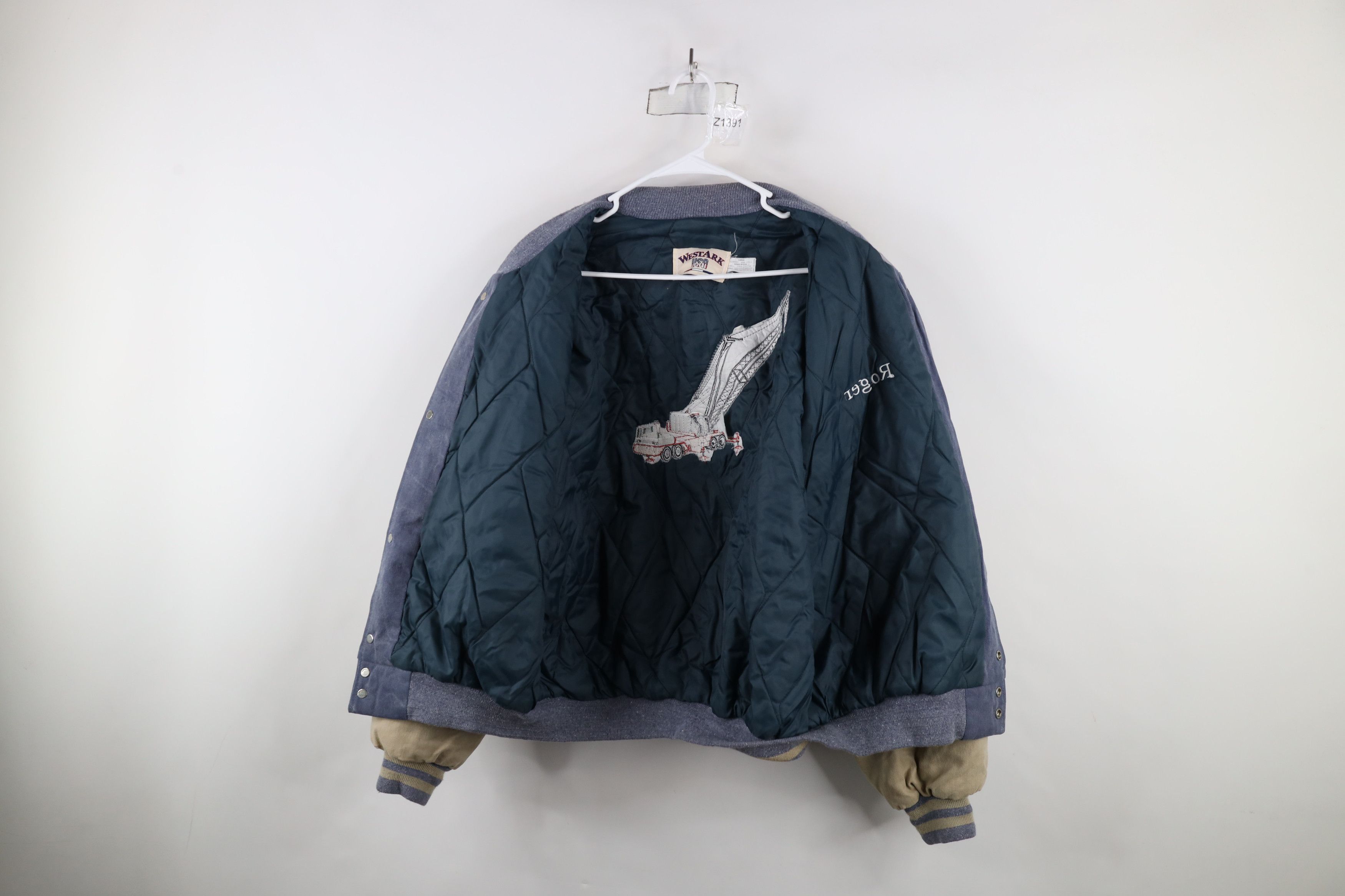 Vintage Vintage 90s Streetwear Construction Varsity Bomber Jacket Size US L / EU 52-54 / 3 - 8 Thumbnail