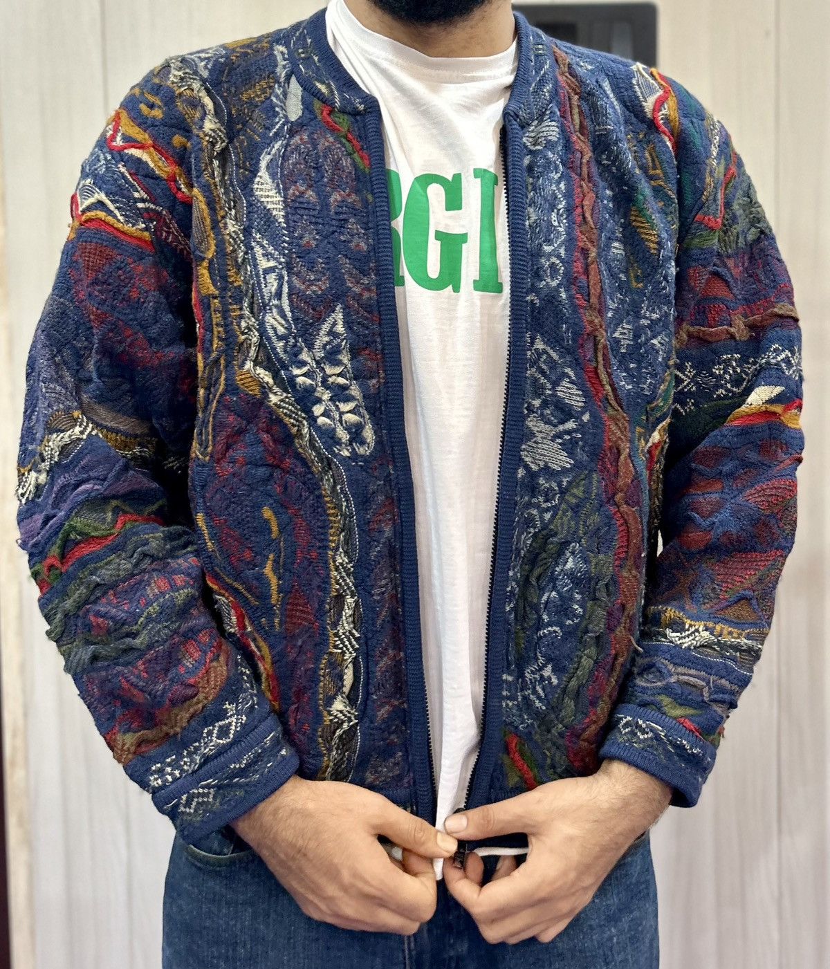 Coogi CRAZY RARE VINTAGE 90’S COOGI 3D CABLE KNIT ZIPPER Size US M / EU 48-50 / 2 - 1 Thumbnail