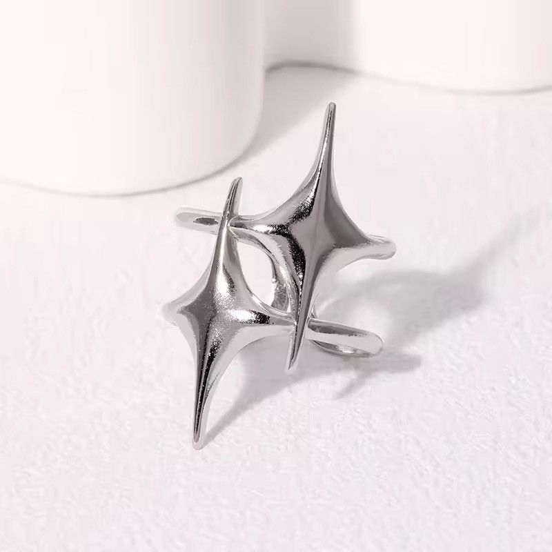 Other Y2K Cross Star Open Rings Size ONE SIZE - 1 Thumbnail