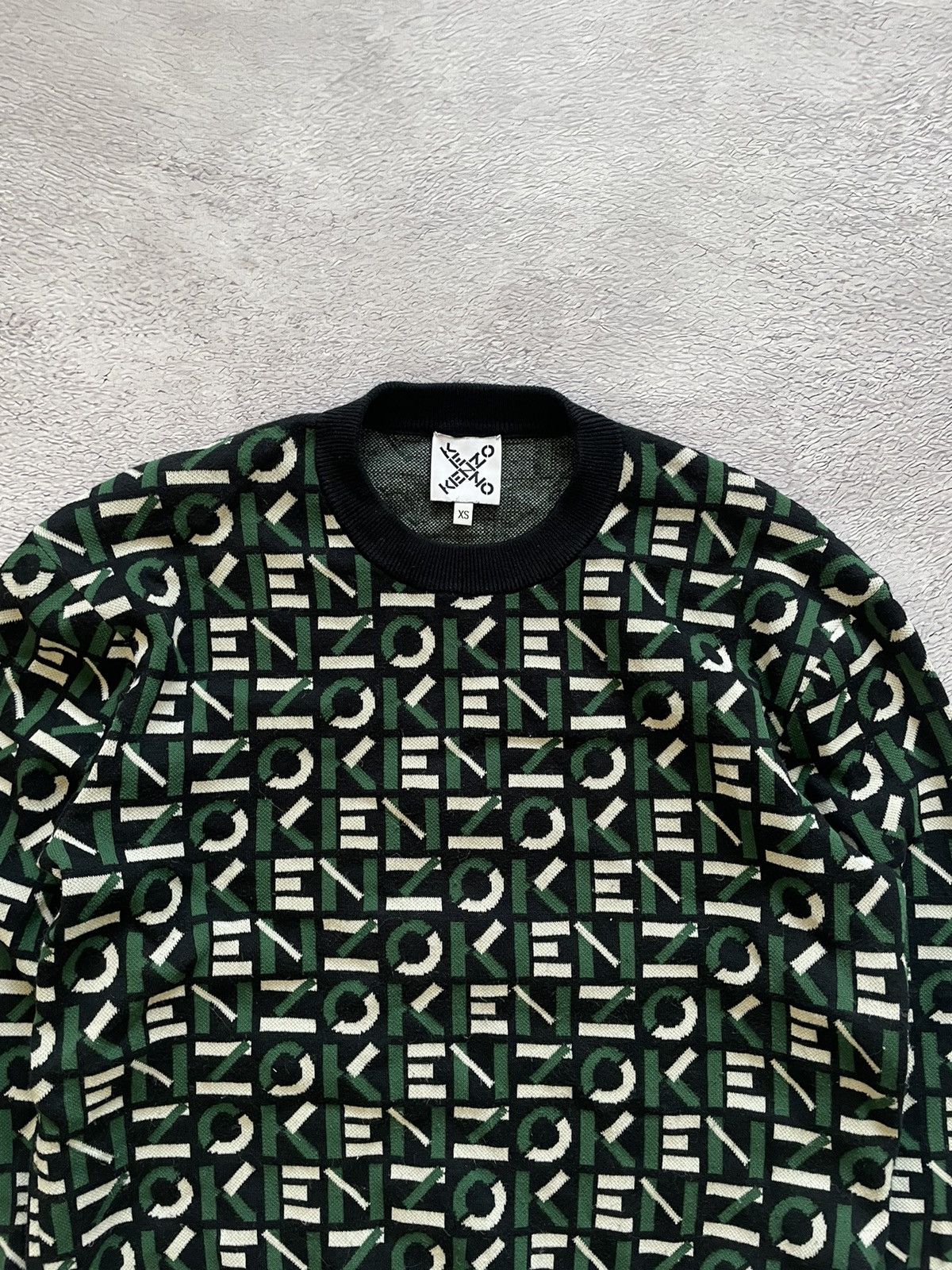 Kenzo Vintage! Kenzo Paris Sweater Luxury AOP Monogram Logo Size US XS / EU 42 / 0 - 4 Thumbnail