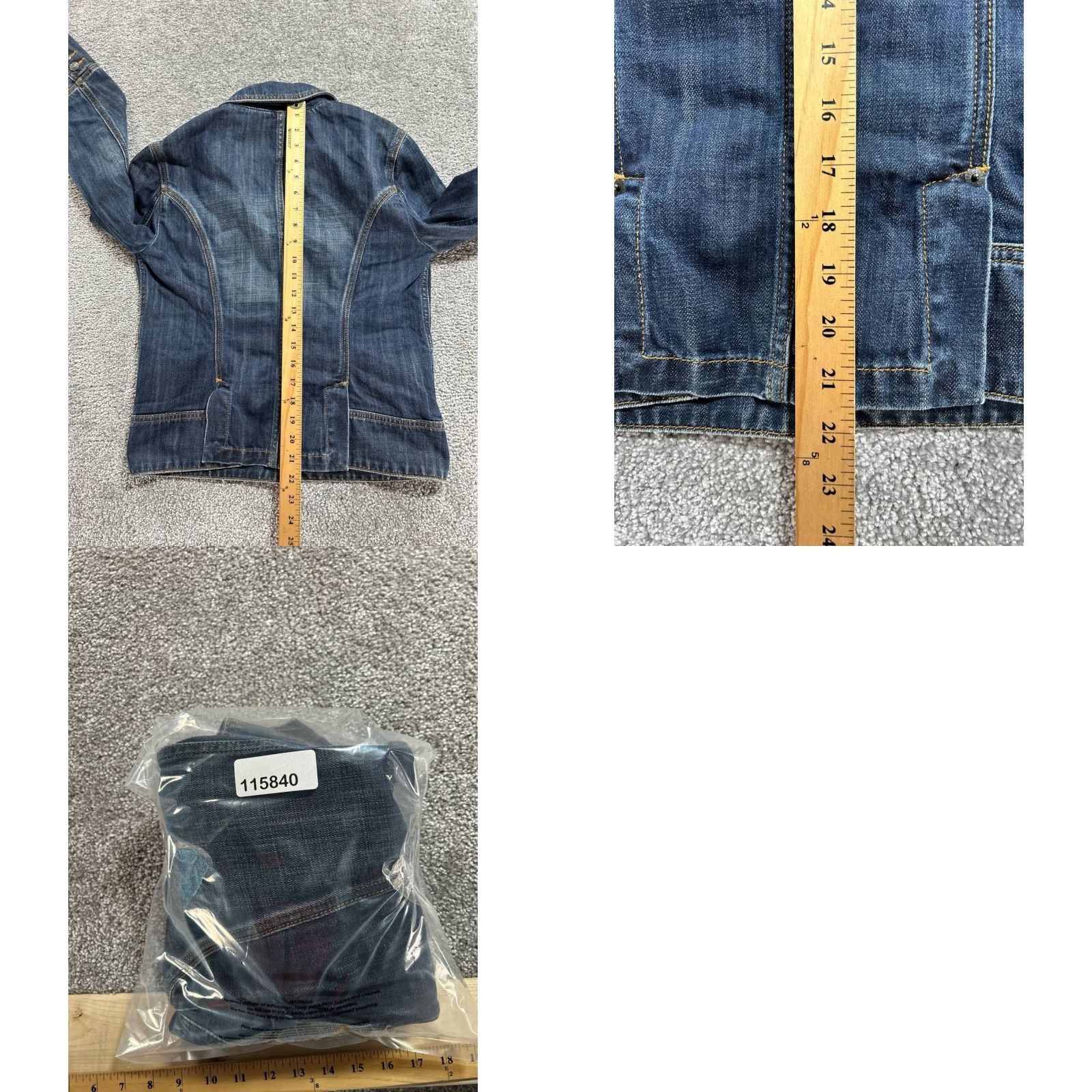 Massimo Dutti Massimo Dutti Trucker Jacket Womens 2 Blue Denim Double Vented Size XS / US 0-2 / IT 36-38 - 8 Thumbnail