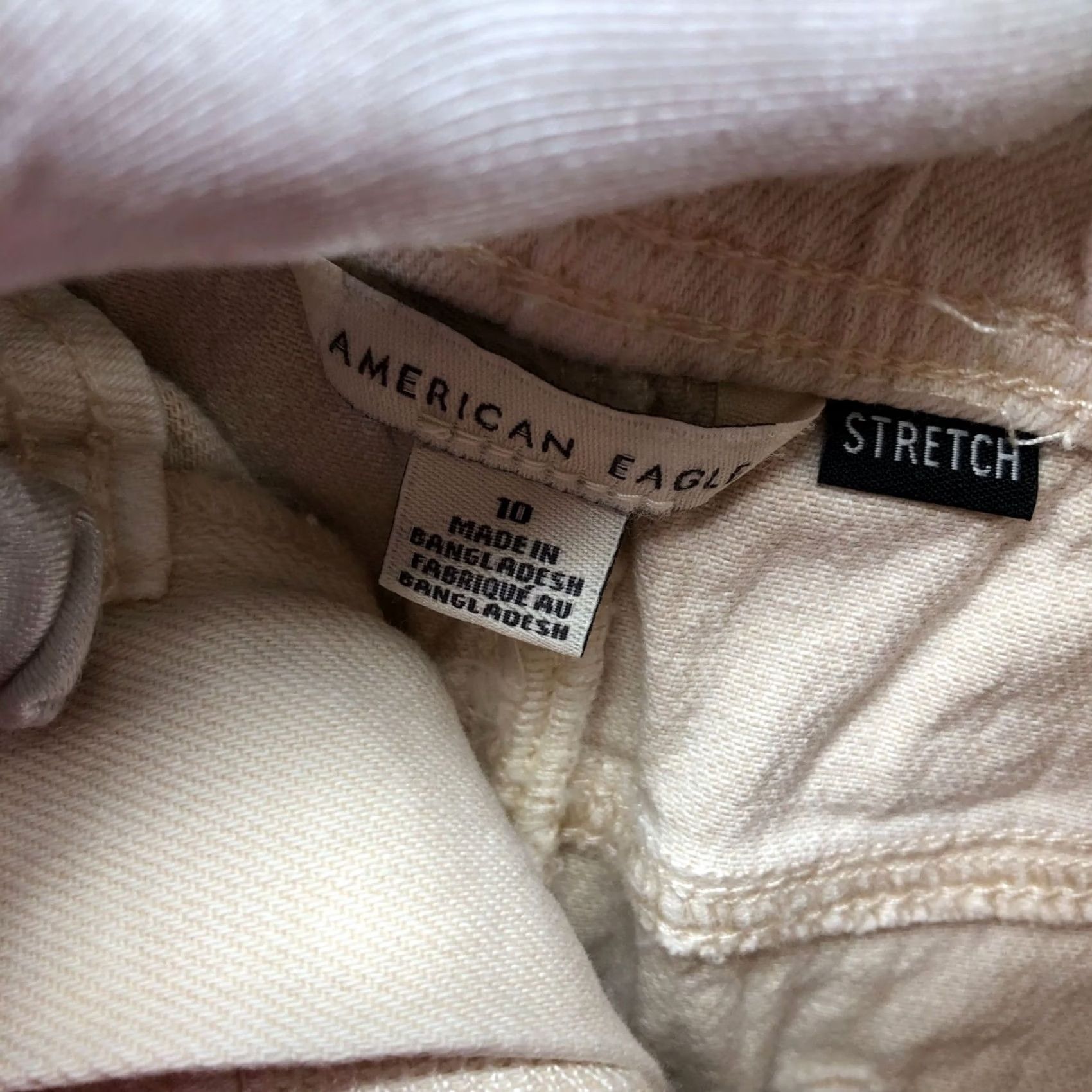 American Eagle Outfitters American Eagle Shorts Womens 10 Stretch Beige Roll Cuff Drawstring High Tomgirl Size 32" / US 10 / IT 46 - 6 Thumbnail